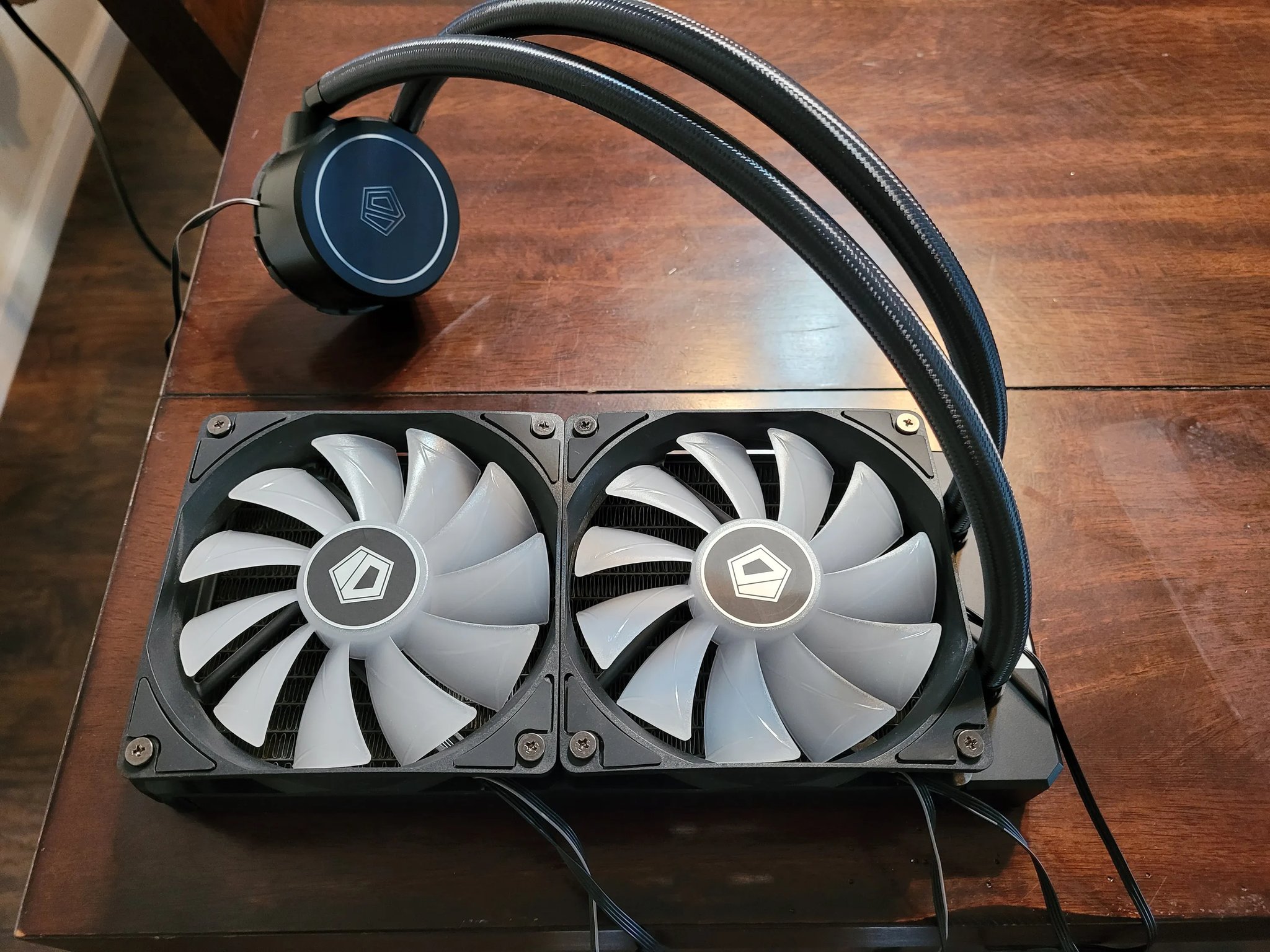 Black ID-COOLING AURAFLOW X 240mm CPU AIO Cooler RGB Fan (Intel and AMD CPU Support)