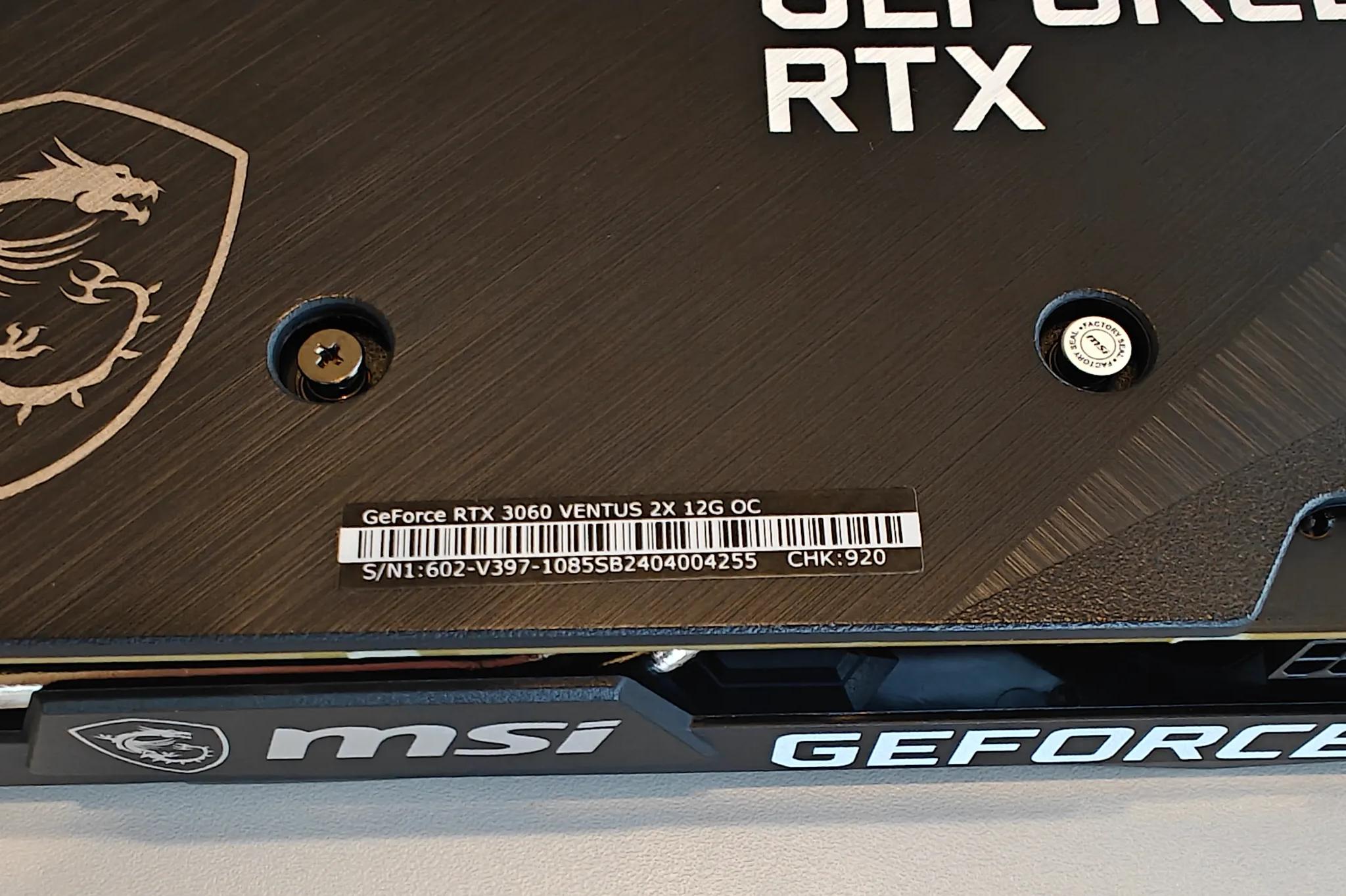 MSI Ventus GeForce RTX 3060 12GB GDDR6