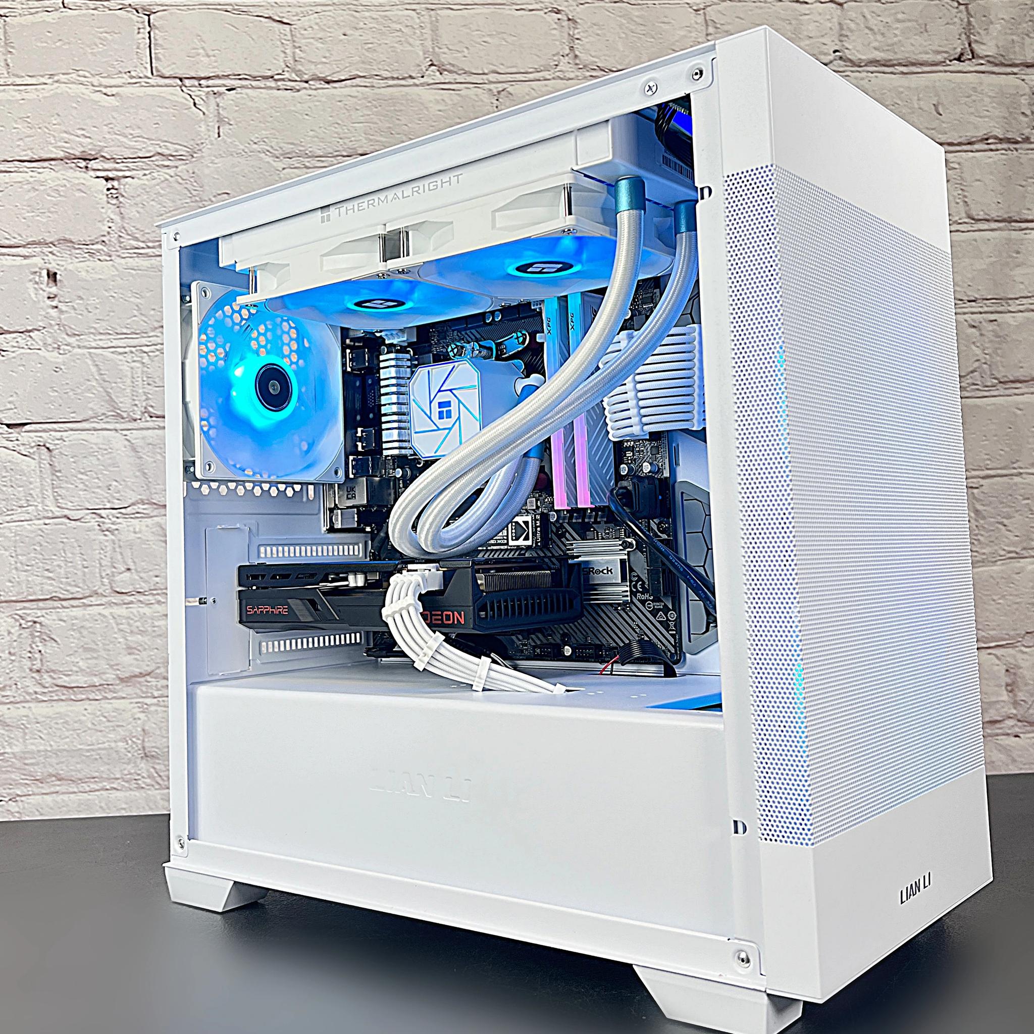 Liquid Cooled Sapphire Pulse RX 6600 Ryzen 5 3600 16GB RAM 1TB M.2 Win 11 Gaming PC