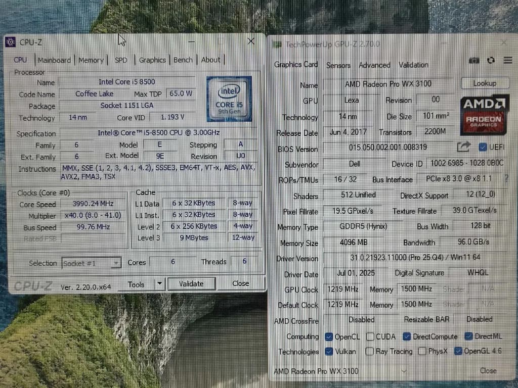 Dell Optiplex 3060 - Radeon Pro WX3100 - i5 8500 - 8GB RAM - 256GB SSD - Workstation and E-Sports PC