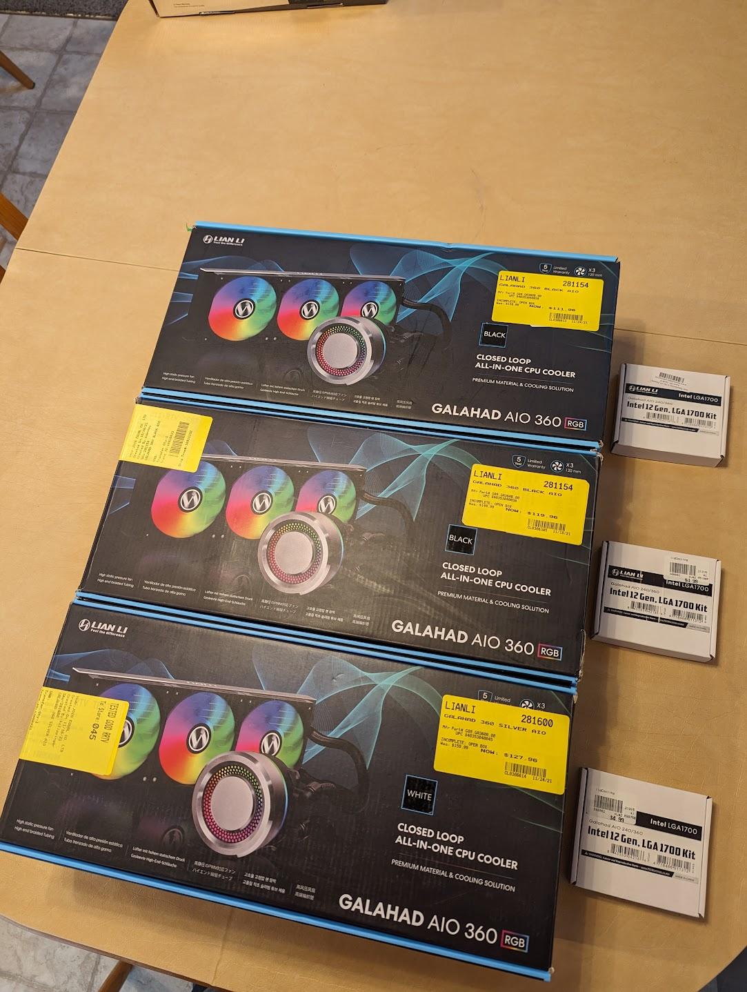 Lian Li Galahad 360mm RGB AIO x3 Kits Package Deal - See Description For Details