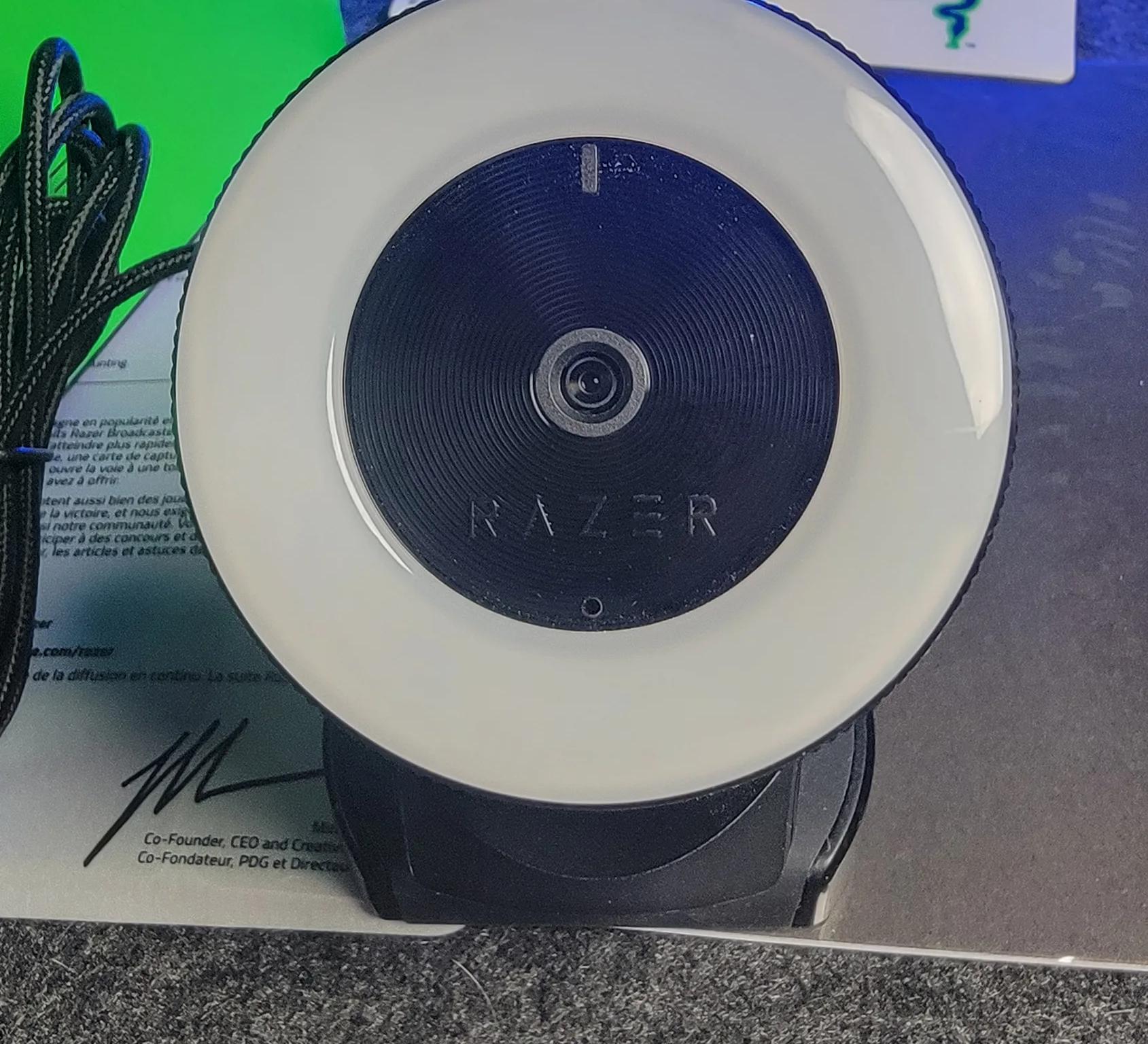 Razer - Kiyo 1920 x 1080 Webcam with Adjustable Ring Light - Black