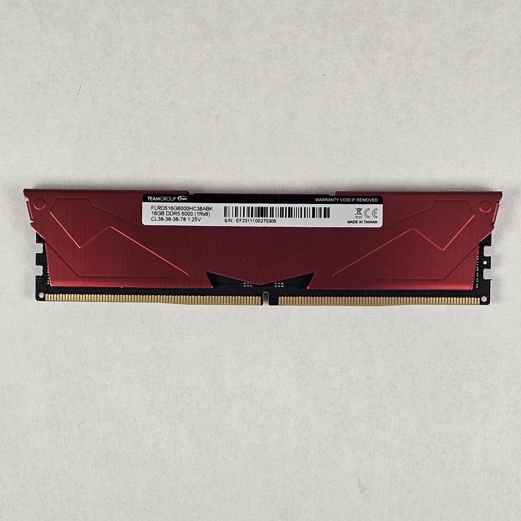 16GB DDR5 (1x16GB) CL38 6000MT/s TEAMGROUP T-Force Vulcan