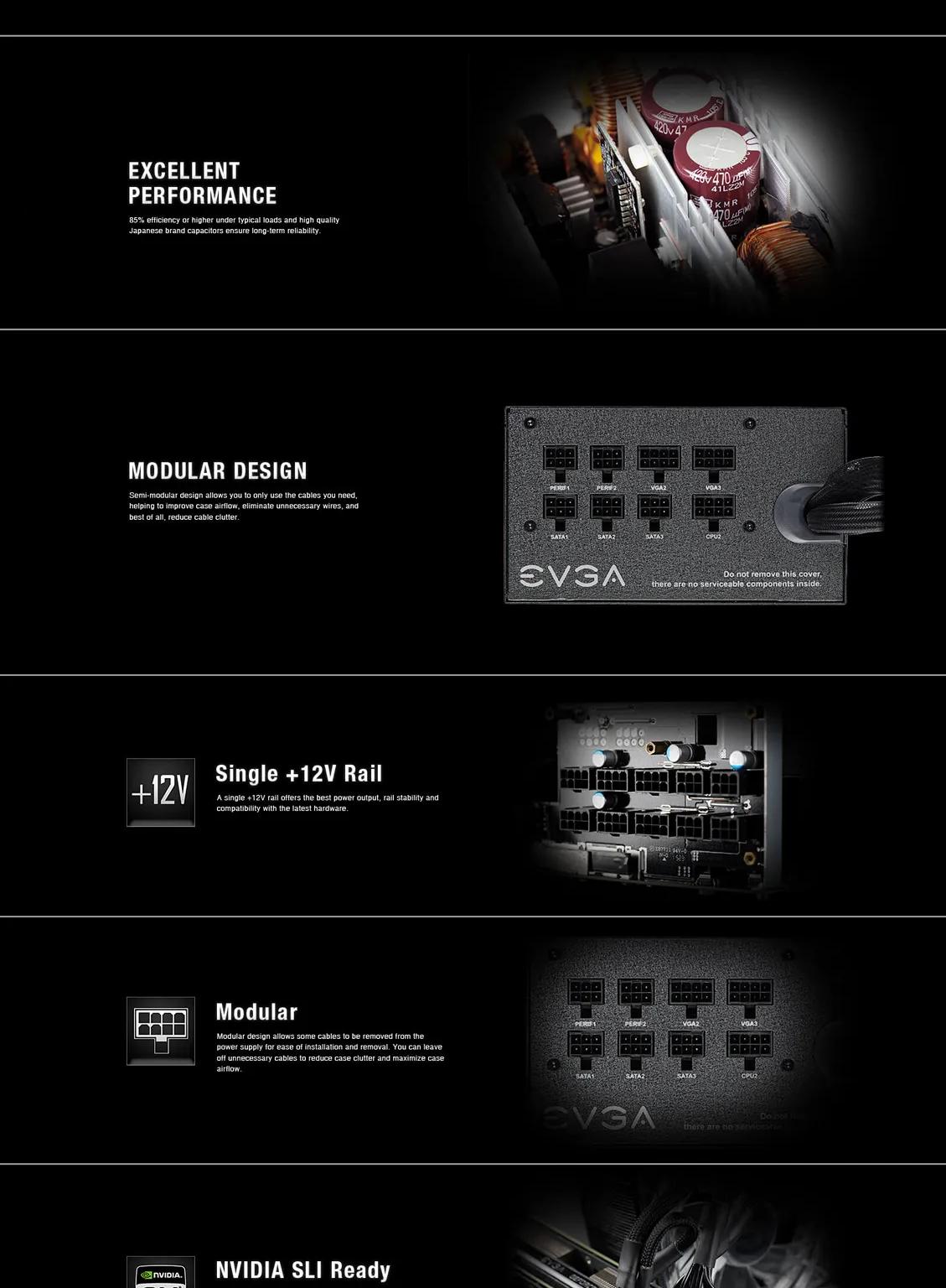 EVGA 750 BQ, 80+ BRONZE 750W Semi Modular,Power Supply 110-BQ-0750