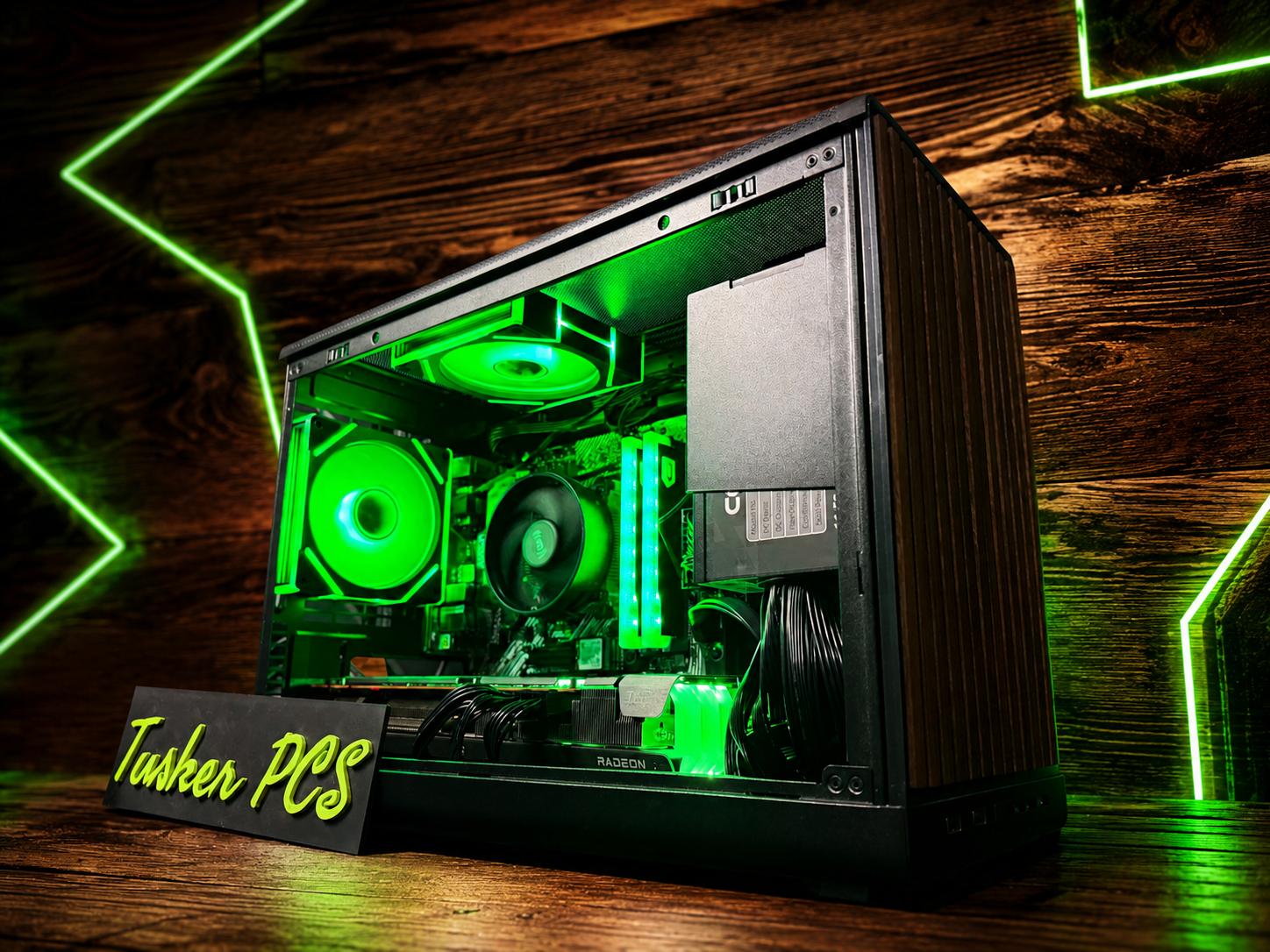 🌈🌲 NEON OAK 🌲🌈 Radeon RX 6750 XT Custom Gaming PC - Ryzen 5 5500