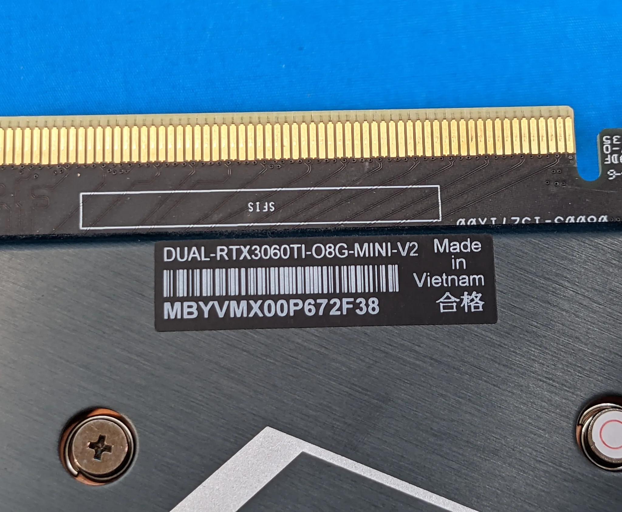 ASUS Dual GeForce RTX 3060 Ti OC Mini V2 8GB GDDR6 PCIe 4.0 Desktop GPU DUAL-RTX3060TI-O8G-MINI-V2