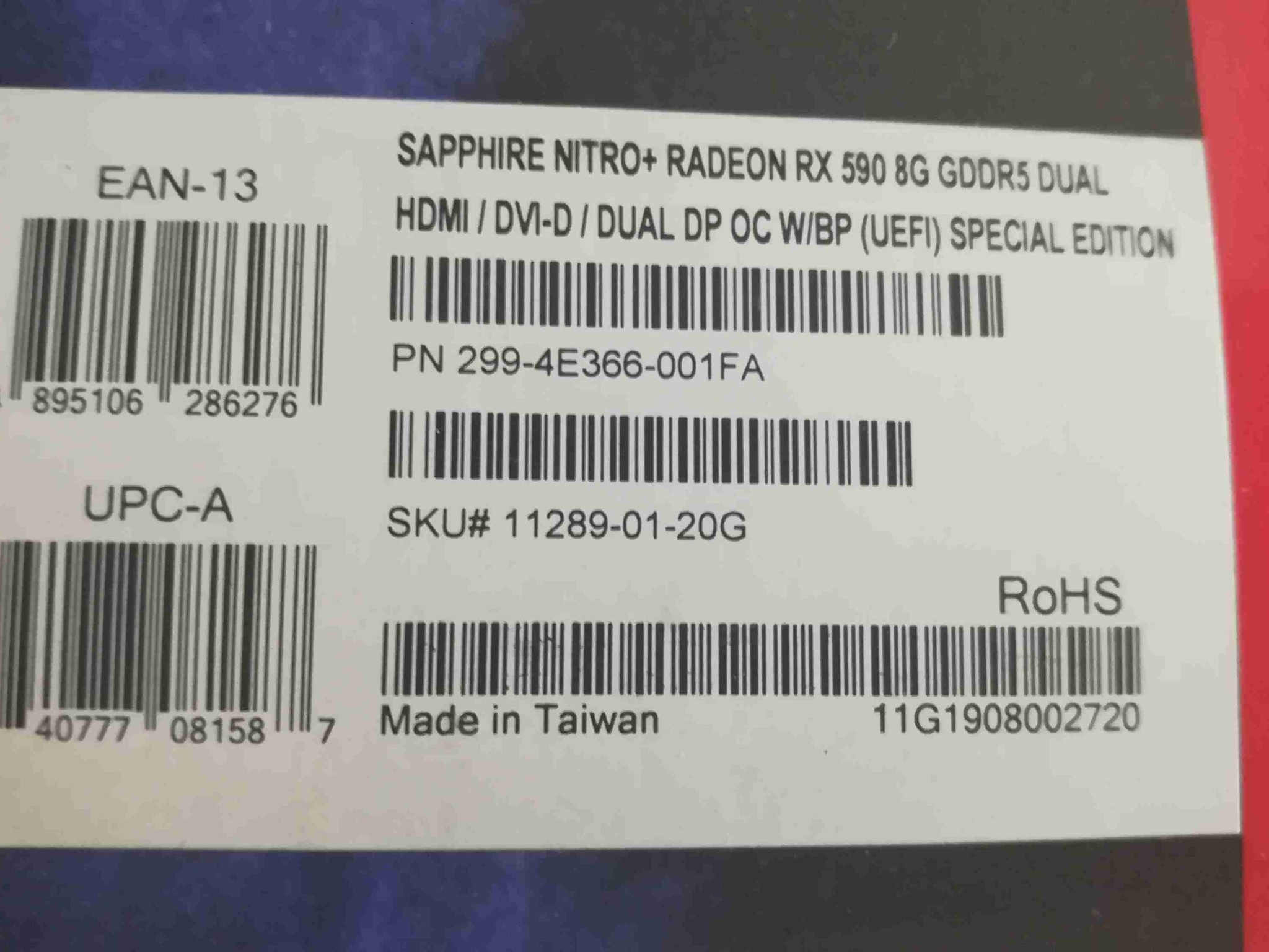 RX 590 - Sapphire Nitro 8GB