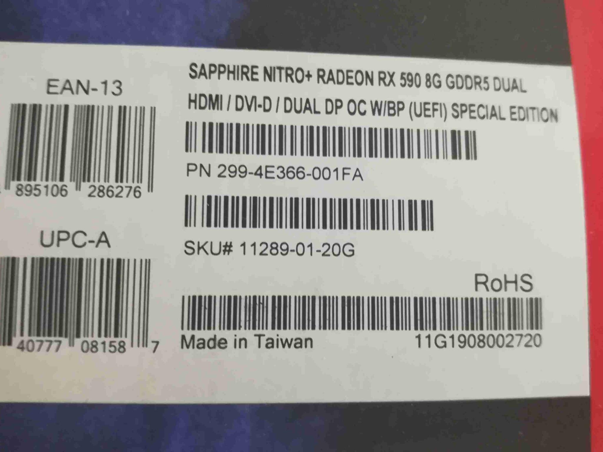 RX 590 - Sapphire Nitro 8GB