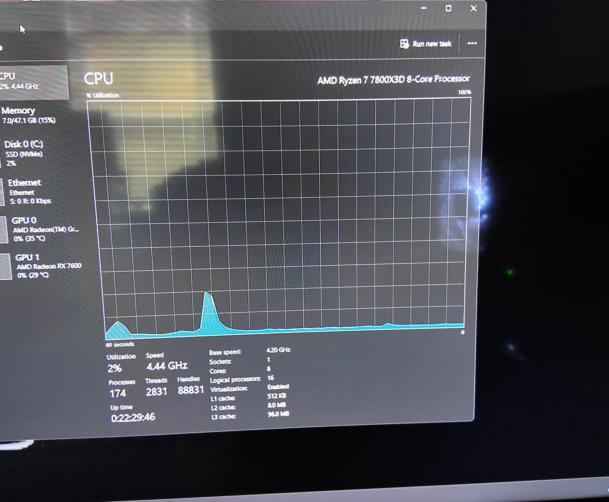 Micro ATX Gaming PC Ryzen 7 7800X3D XFX Radeon 7600 G.Skill 48gb 6400MT 1TB SSD