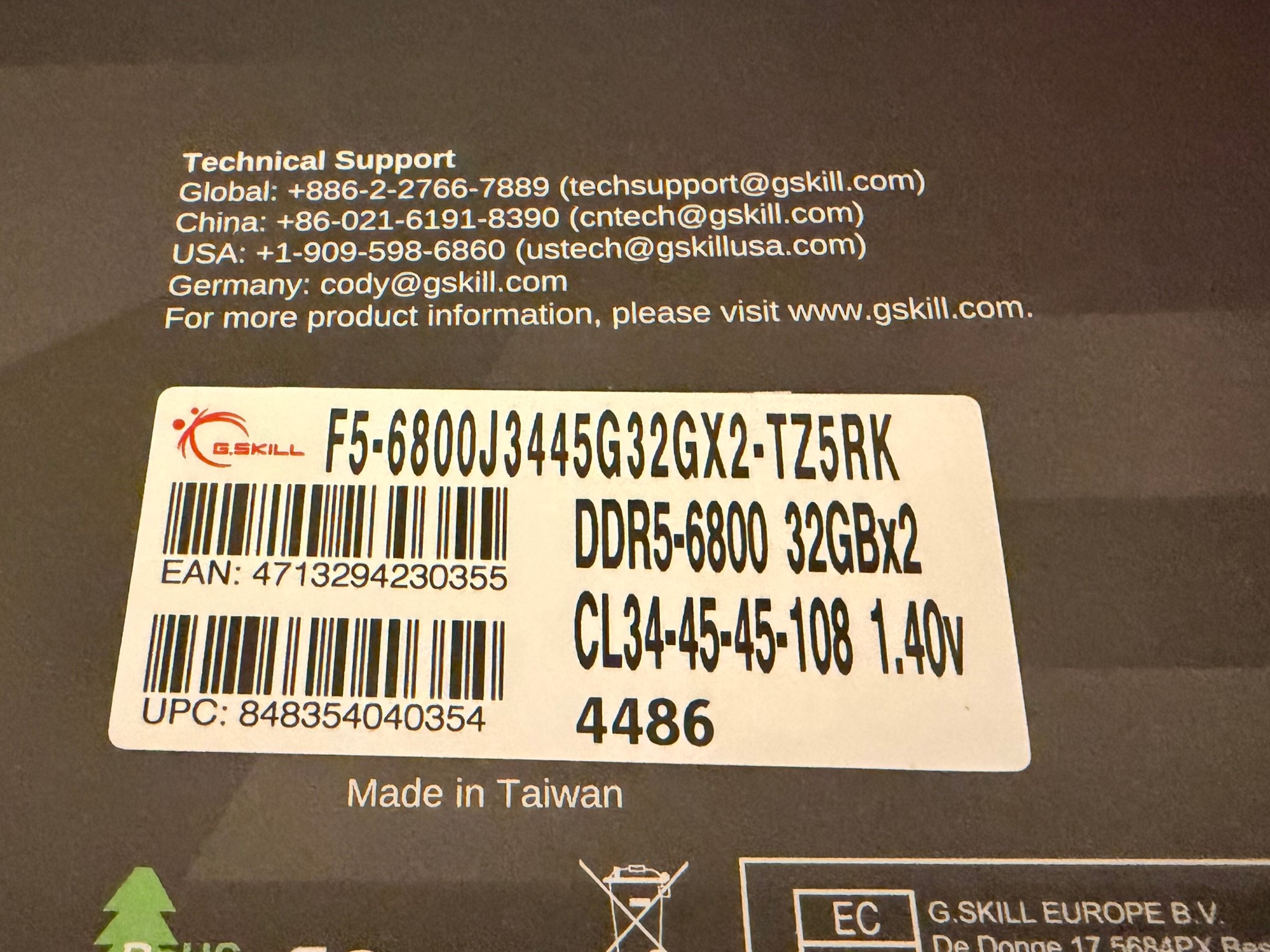 G.Skill Trident Z5 RGB DDR5 6800 CL34 RAM