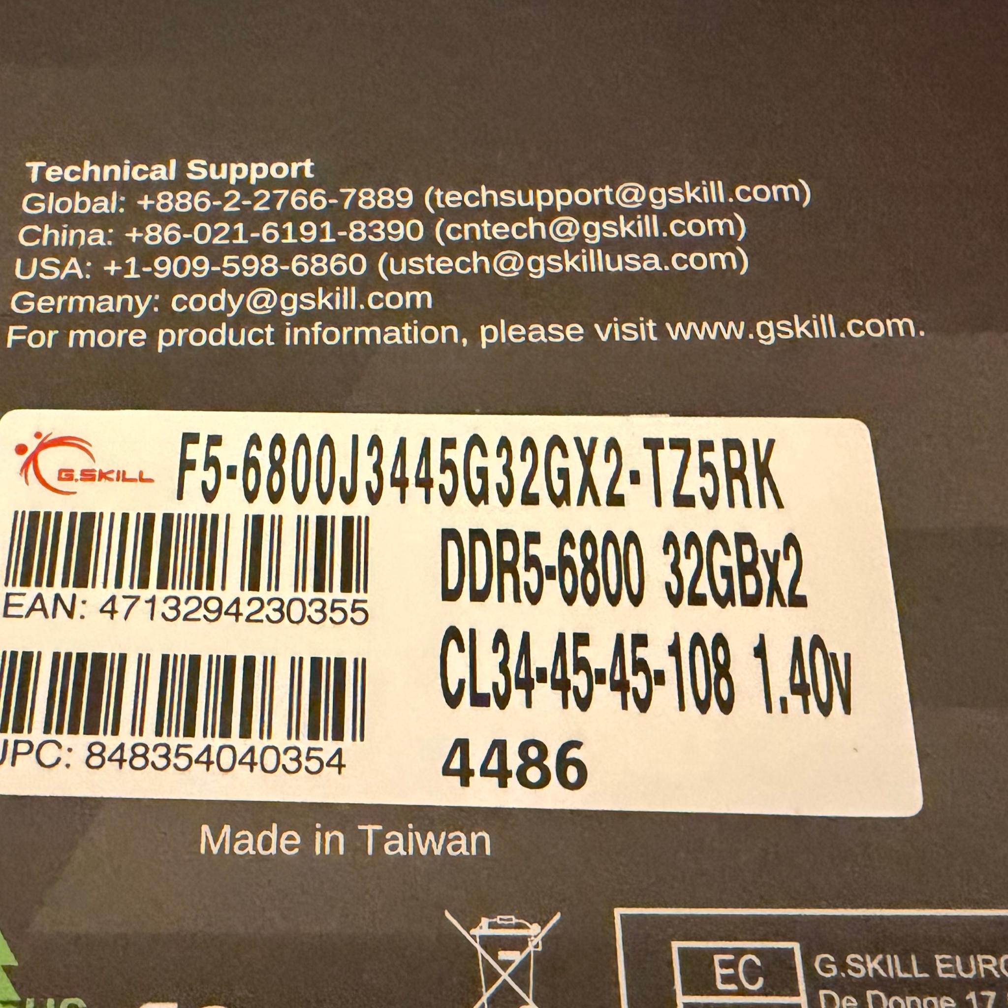 G.Skill Trident Z5 RGB DDR5 6800 CL34 RAM