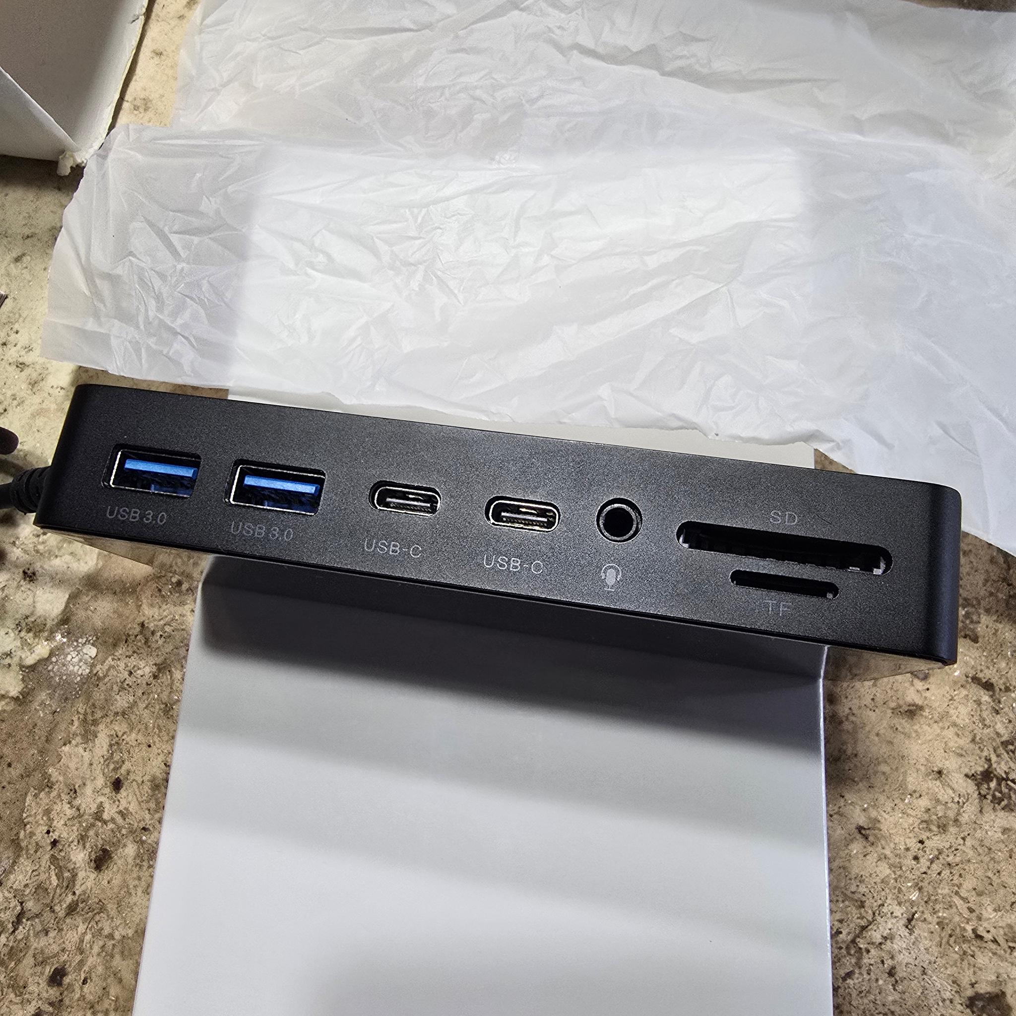 Thunderbolt 4 Dock Dual HDMI+VGA with Power Adapter Compatible with Surface Pro USB C MacBook