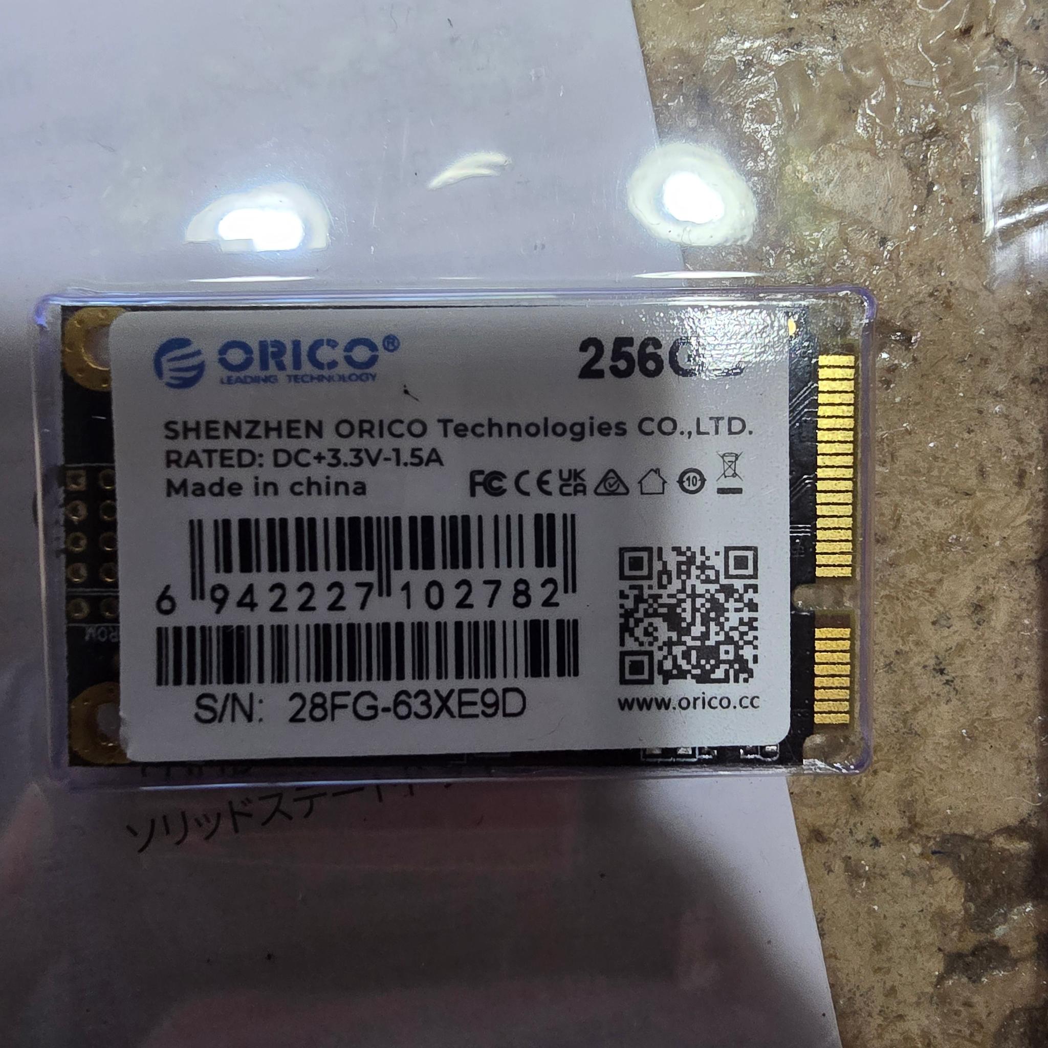 ORICO 256GB mSATA SSD SATA III 6Gbps 3D NAND Internal Solid State Laptops Ultrabooks Desktop-ZH10