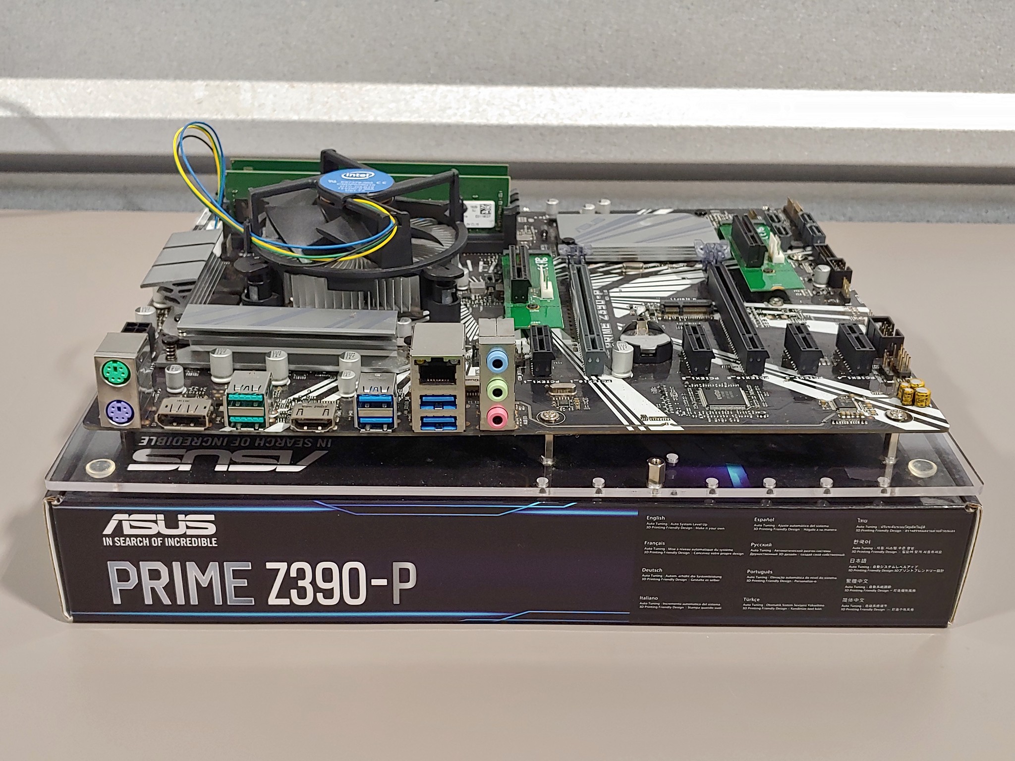 ASUS PRIME Z390-P ATX motherboard combo, tested and verified working before listing.