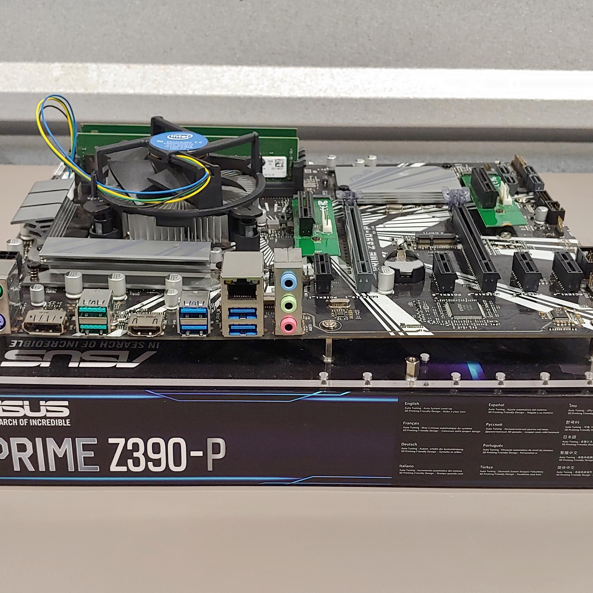ASUS PRIME Z390-P ATX motherboard combo, tested and verified working before listing.