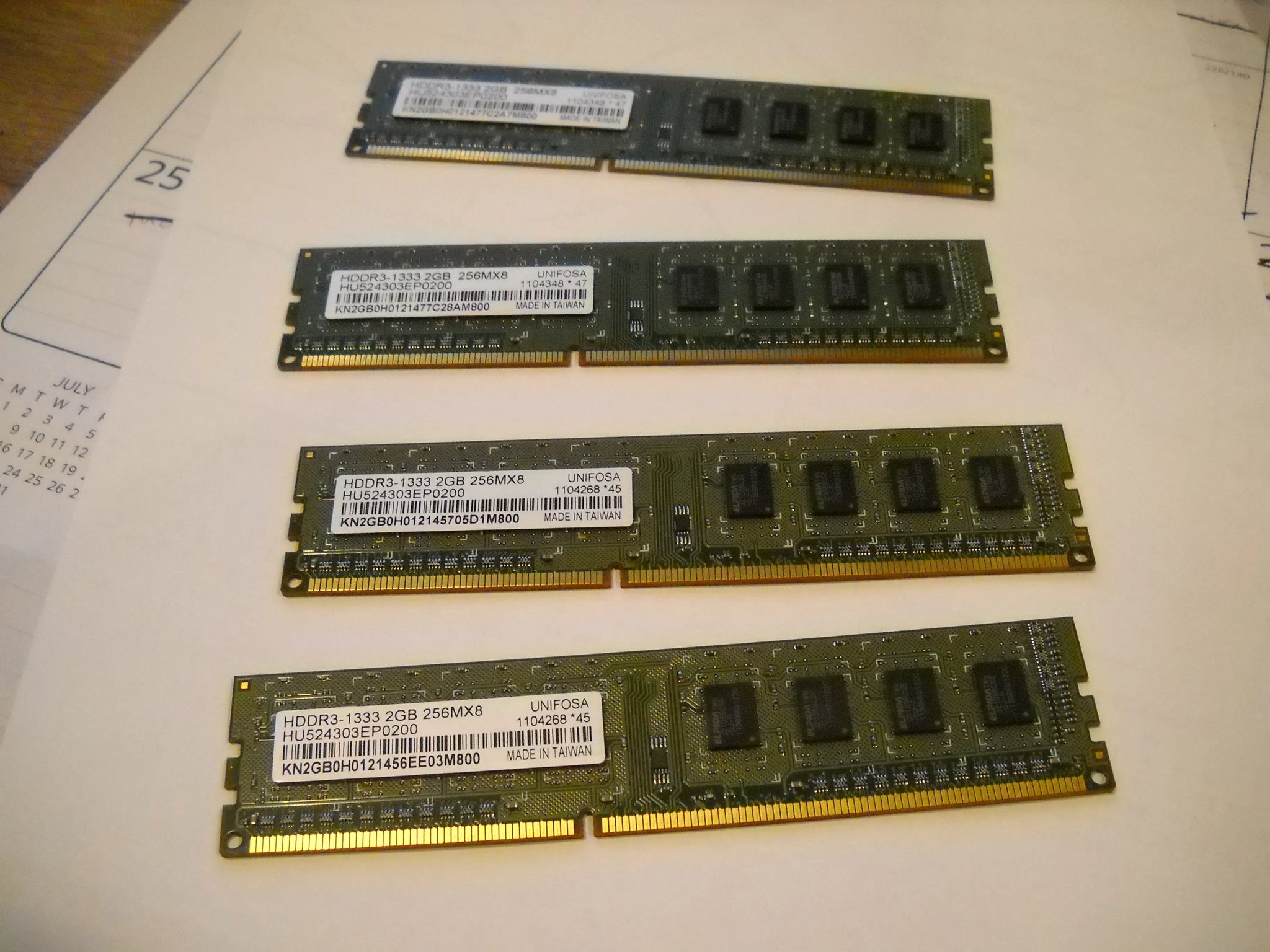 Used 8GB (4*2GB) DDR3-1333 Kit