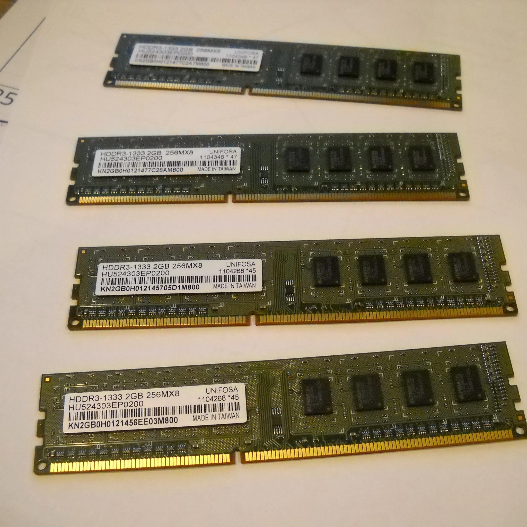 Used 8GB (4*2GB) DDR3-1333 Kit