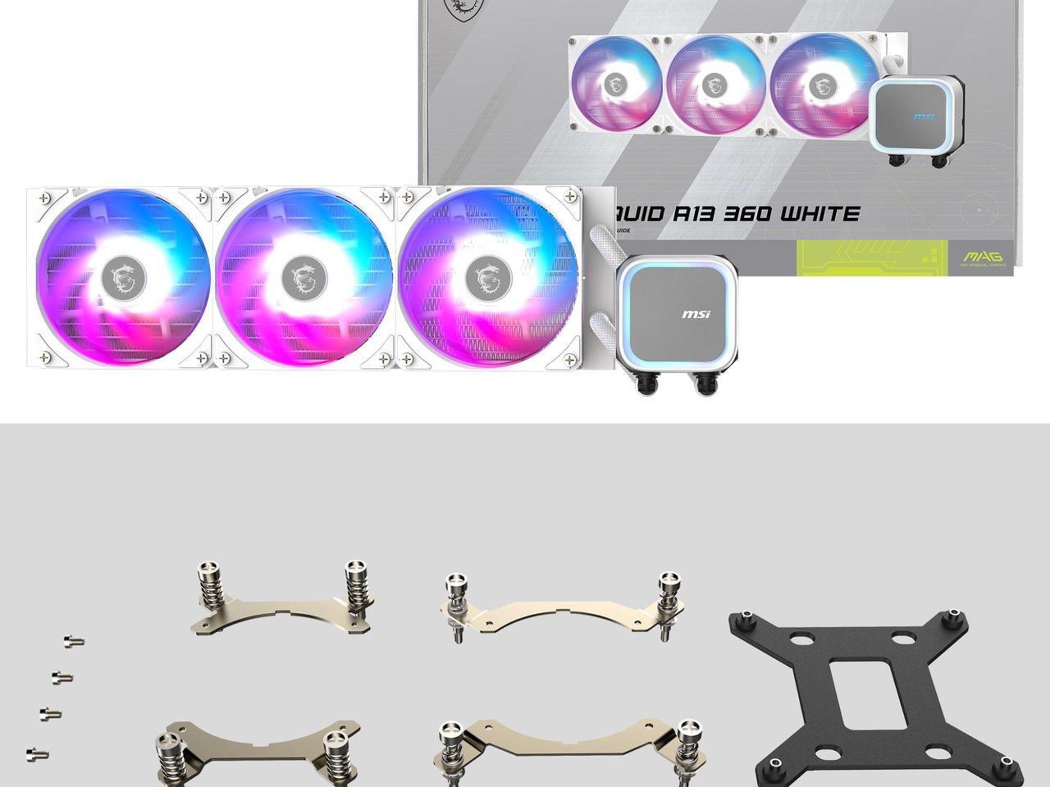 MSI MAG Coreliquid A13 360 White - AIO Liquid Cooler - EZ Connect - AM5/AM4/LGA 1700/1851 Compatible