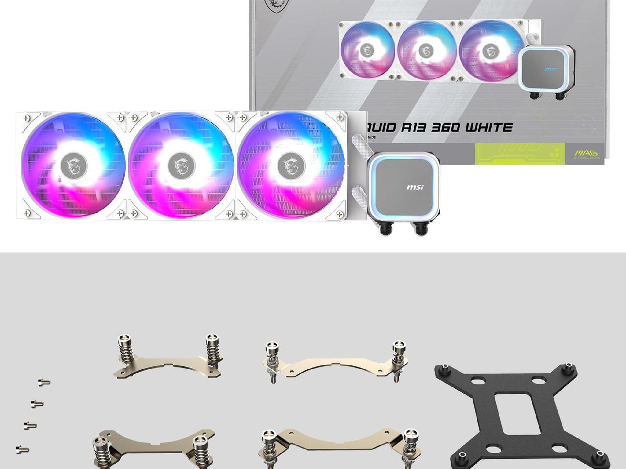 MSI MAG Coreliquid A13 360 White - AIO Liquid Cooler - EZ Connect - AM5/AM4/LGA 1700/1851 Compatible