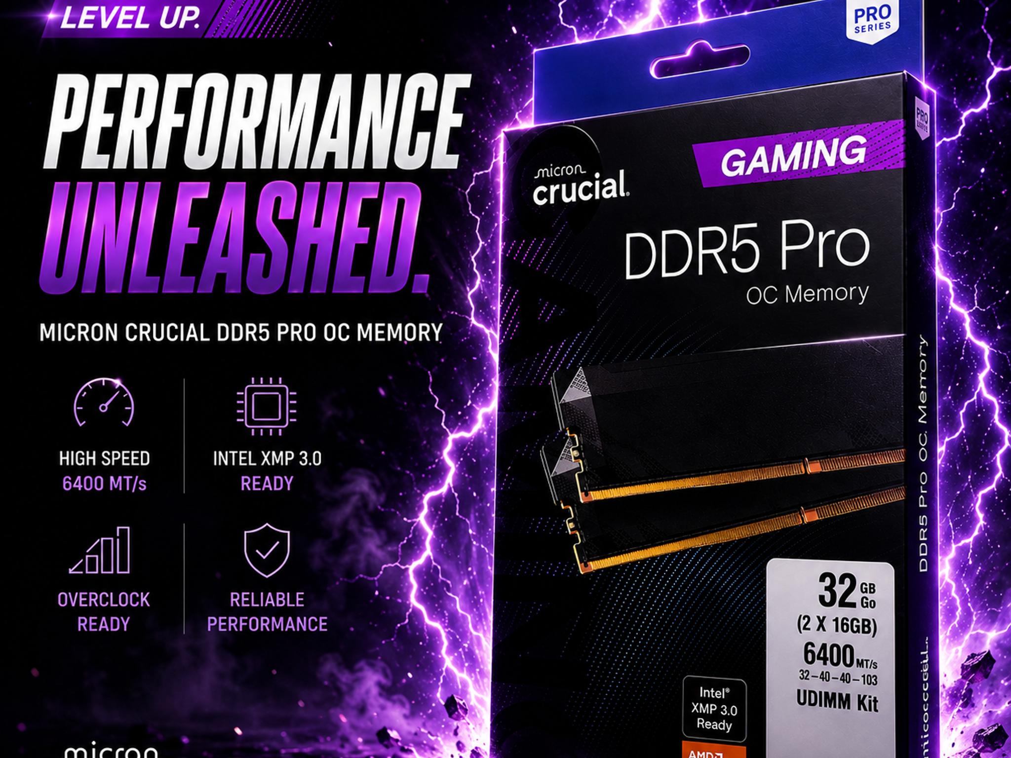 Crucial DDR5 Pro OC 32GB (2x16GB) 6400 MT/s - Sealed [W] PayPal