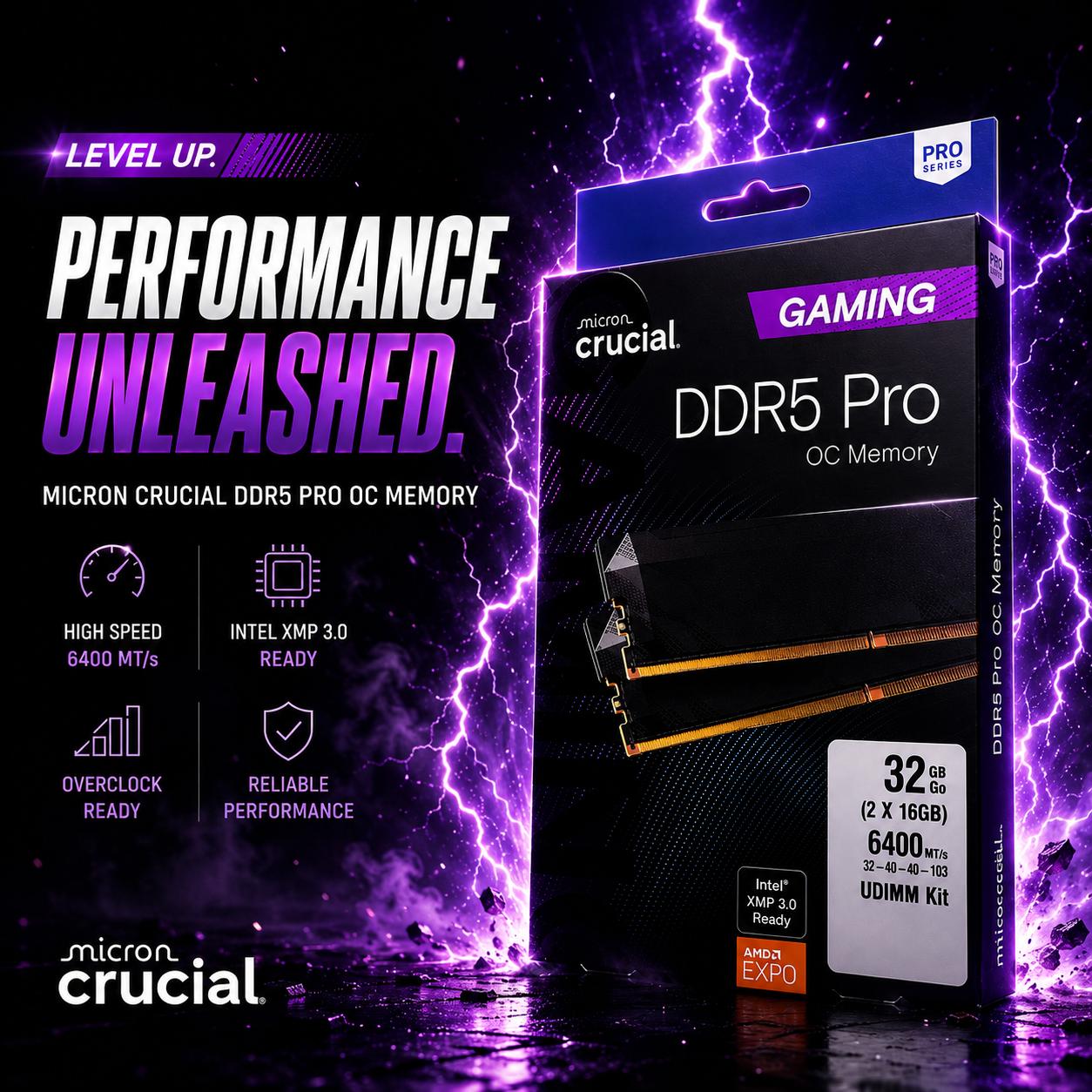 Crucial DDR5 Pro OC 32GB (2x16GB) 6400 MT/s - Sealed [W] PayPal