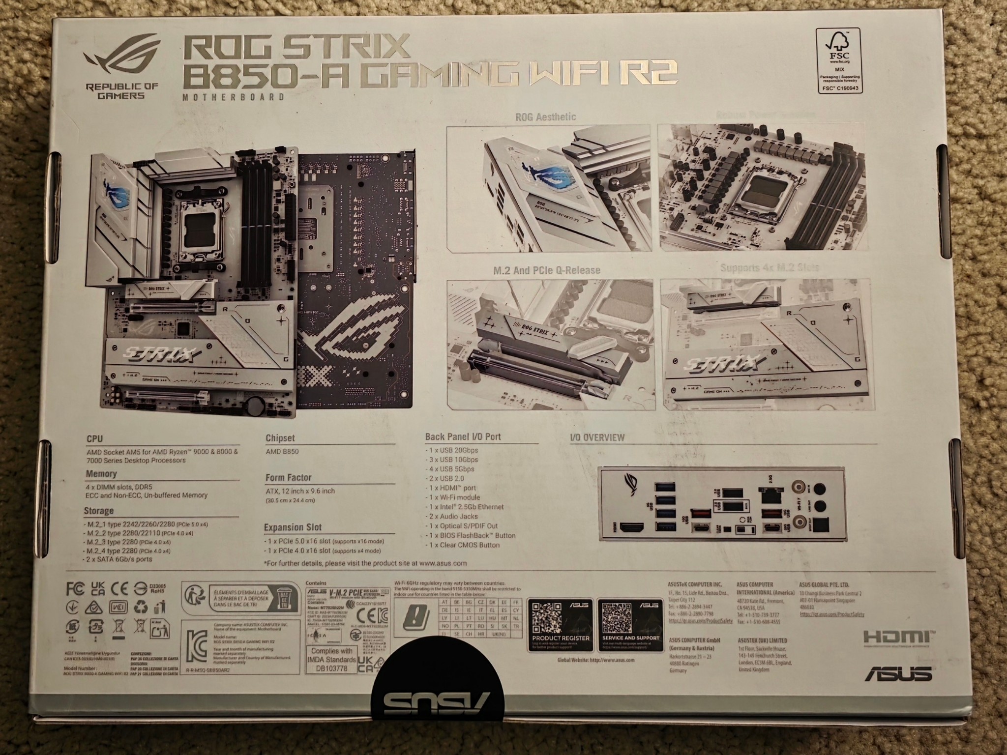 ASUS ROG STRIX B850-A GAMING WIFI R2 AM5 ATX Motherboard Brand New Sealed