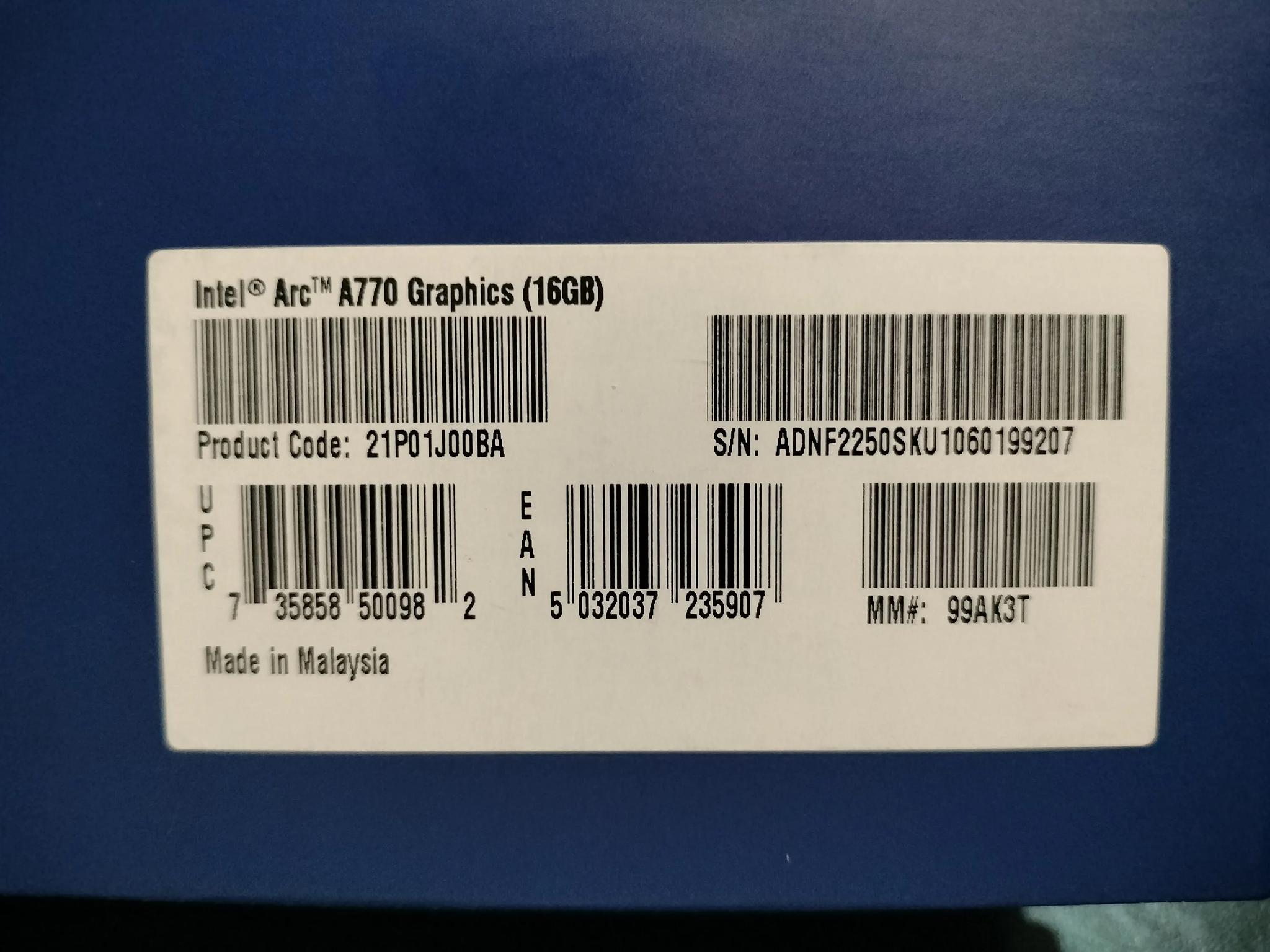 Intel Arc A770 Limited Edition 16GB