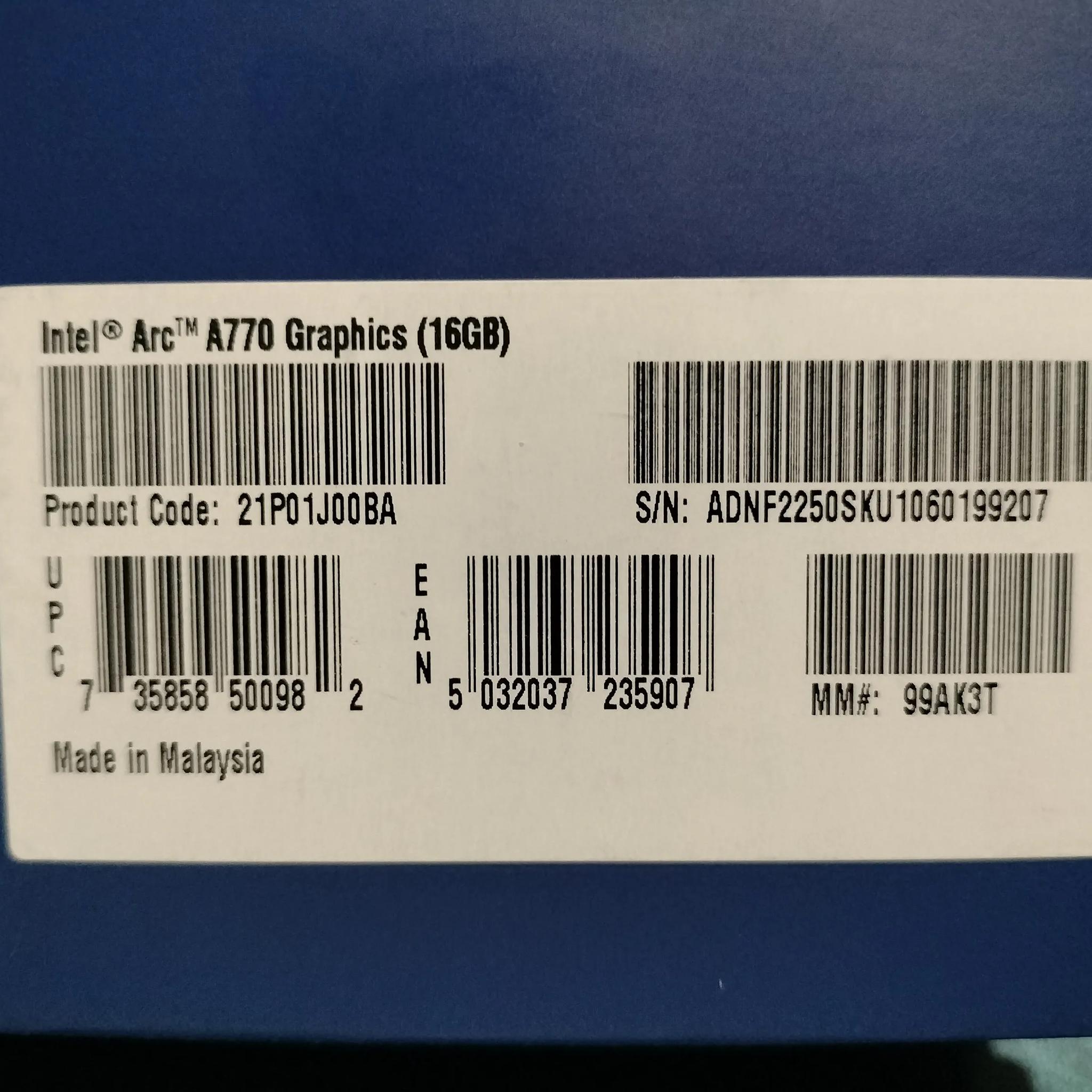 Intel Arc A770 Limited Edition 16GB
