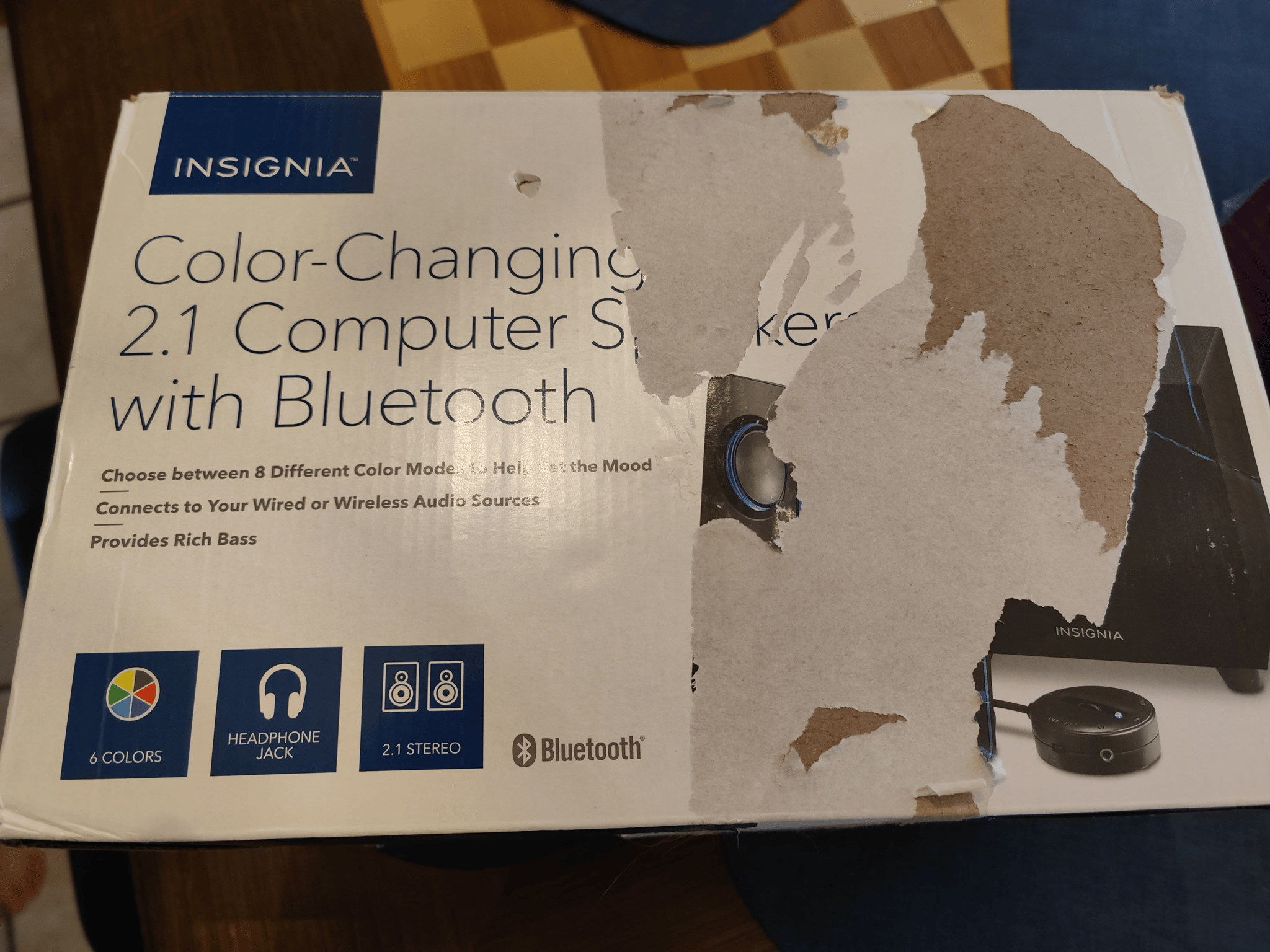 Insignia 2.1 Color Changing Speakers w/ Subwoofer & Bluetooth