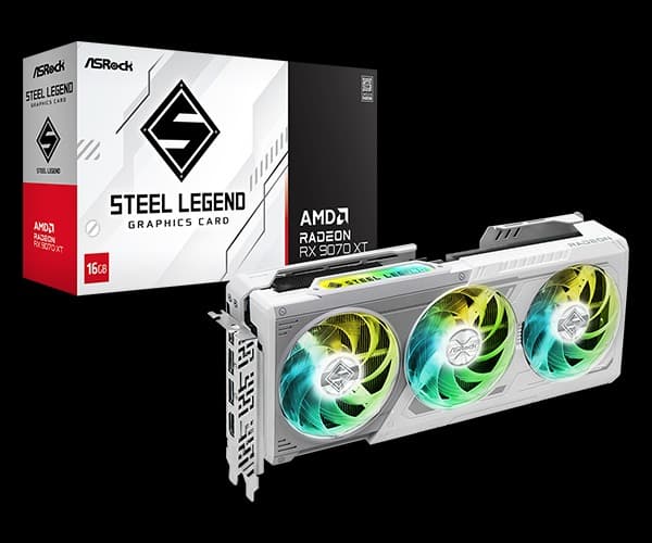 ASRock Steel Legend White Radeon RX 9070 XT 16GB