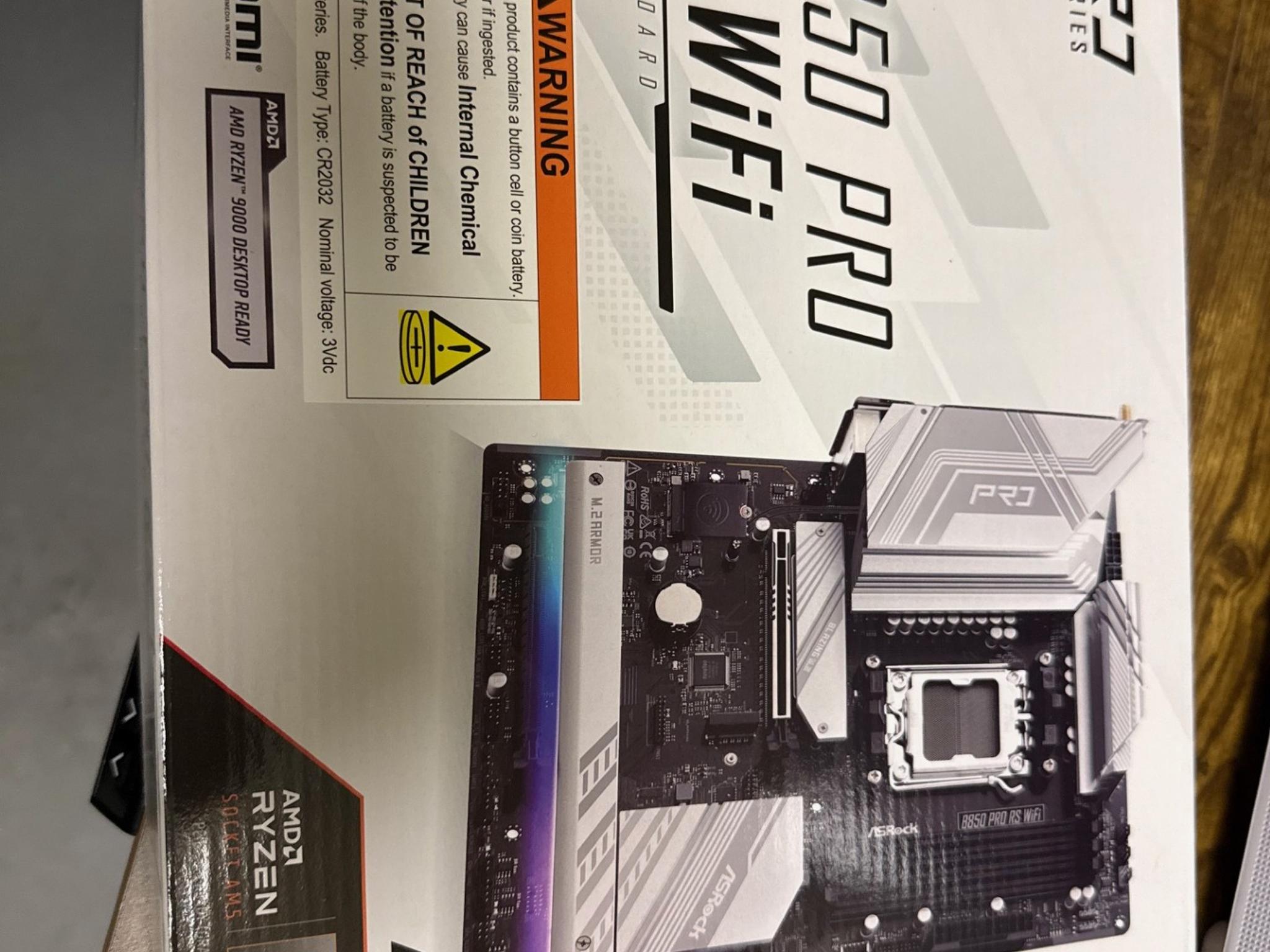 ASRock B850 Pro RS WiFi Motherboard - ATX - AM5 - NEW IN BOX