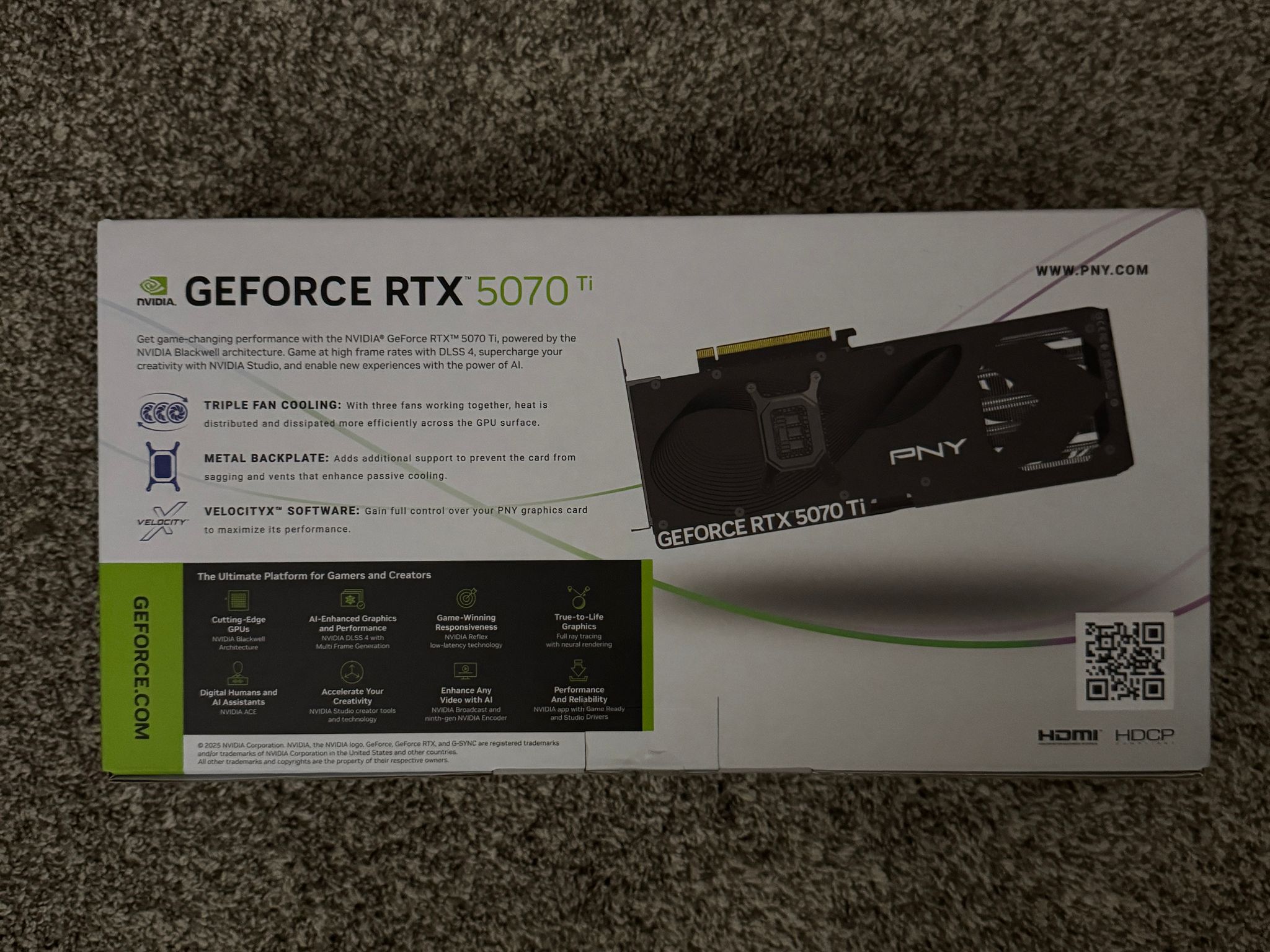 PNY NVIDIA GeForce RTX 5070 Ti OC Triple Fan Graphics Card 16GB GDDR7