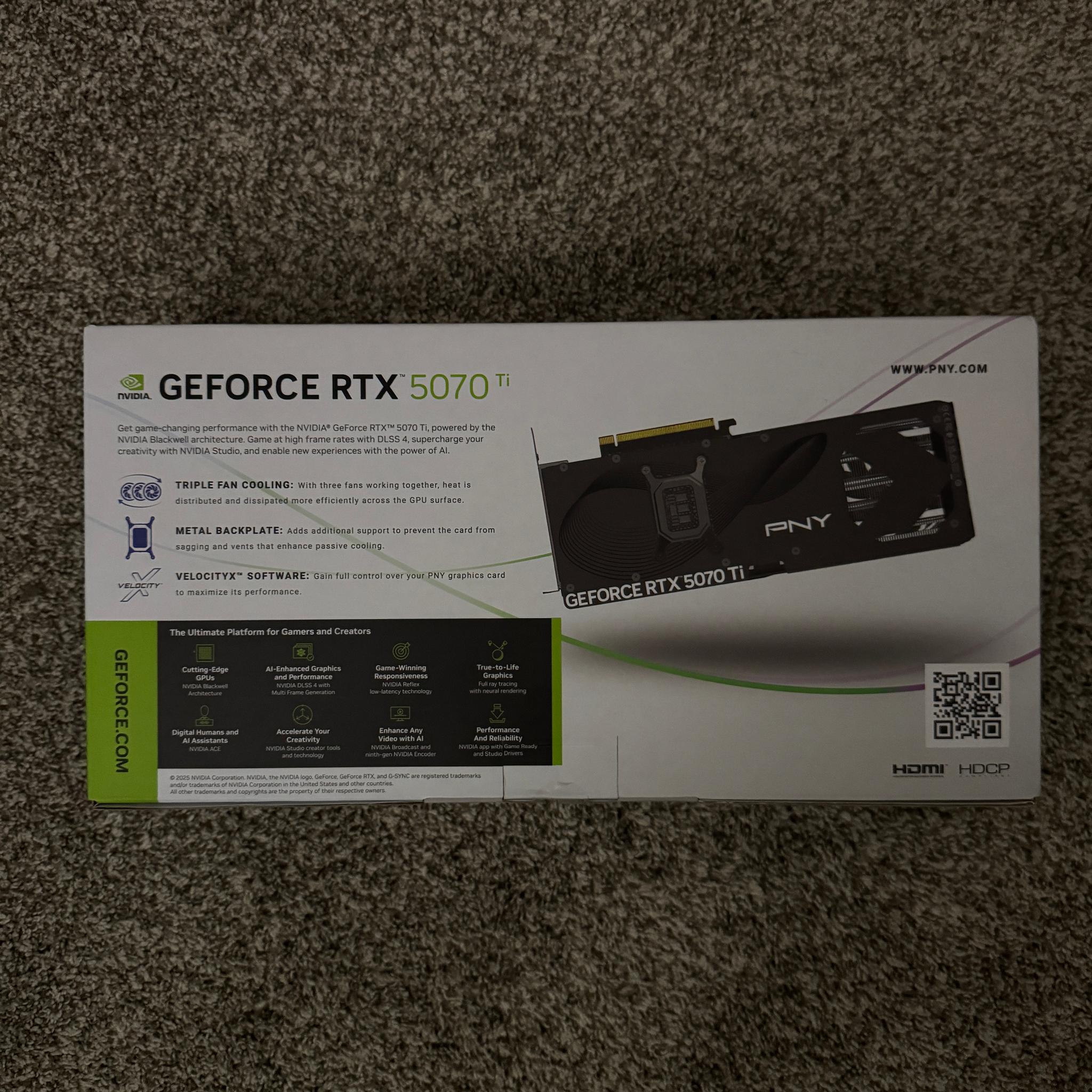 PNY NVIDIA GeForce RTX 5070 Ti OC Triple Fan Graphics Card 16GB GDDR7