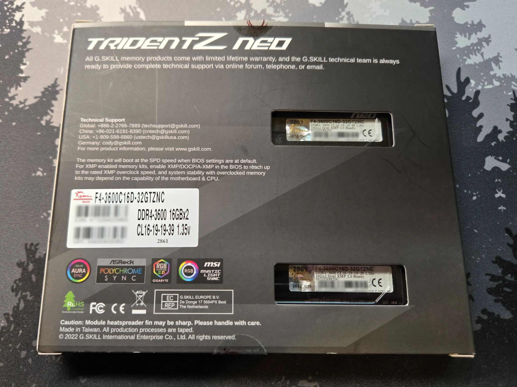 G.Skill Trident Z Neo 32 GB (2 x 16 GB) (DDR4-3600 CL16)