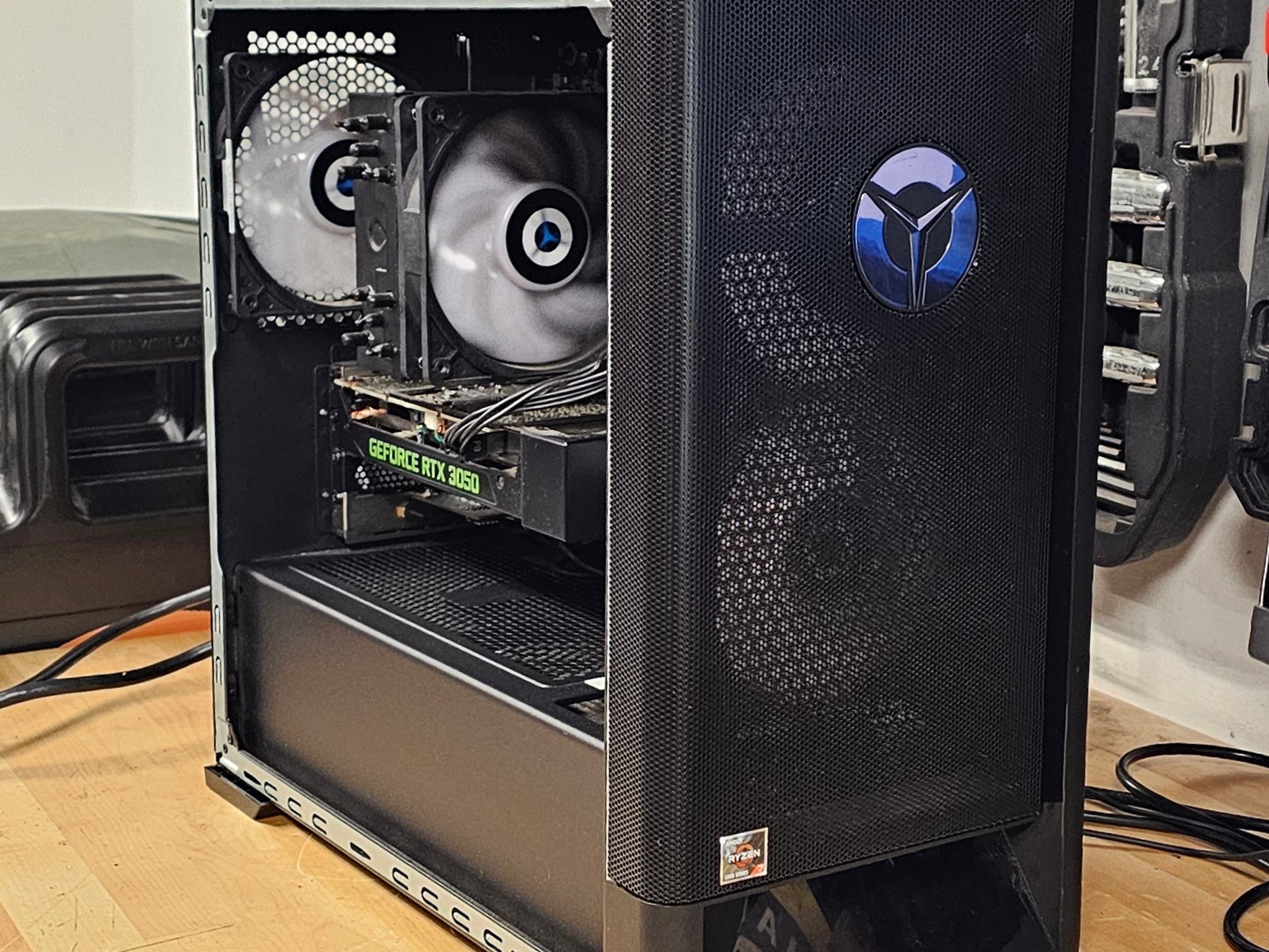 Black Lenovo Legion PC Case with Tempered Glass w/ 3 Fans