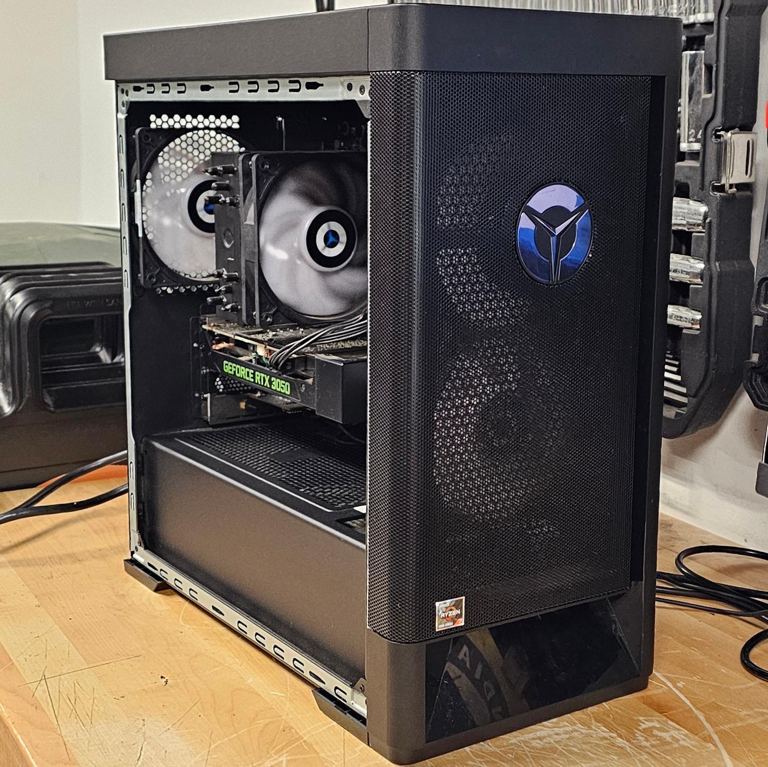 Black Lenovo Legion PC Case with Tempered Glass w/ 3 Fans