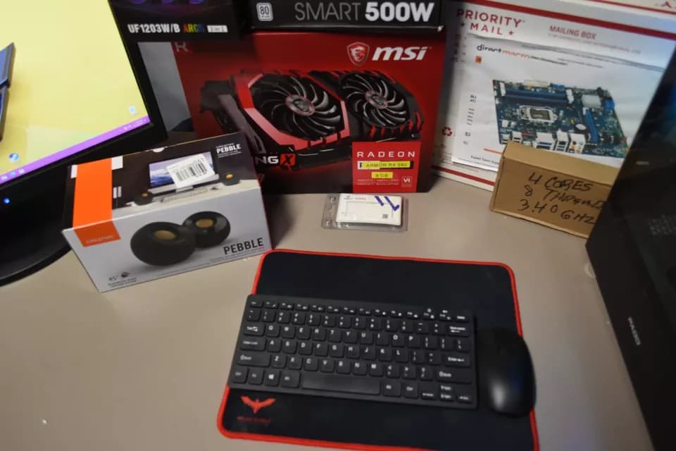 GAMING PC INTEL i7 3770 rx580 8 gb 24gb ram 500 WT PSU BUILT IN WIFI & BLUETOOH 512gbm.2 500gb HHd