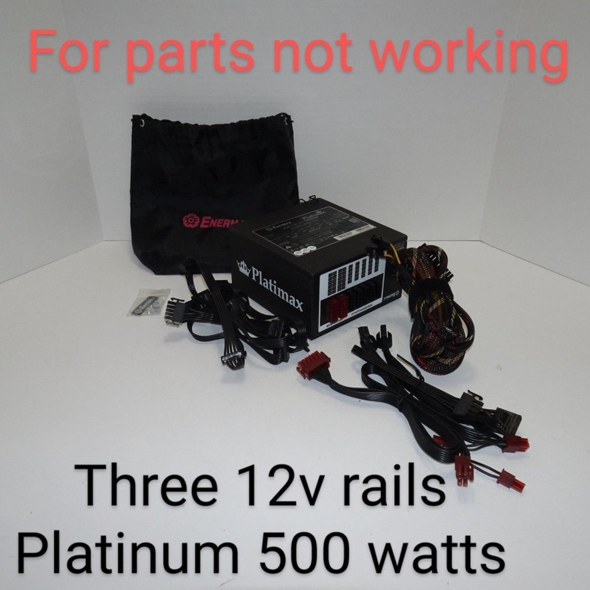 READ FOR PARTS NOT WORKING Platimax 500 Watt Modular Power Supply