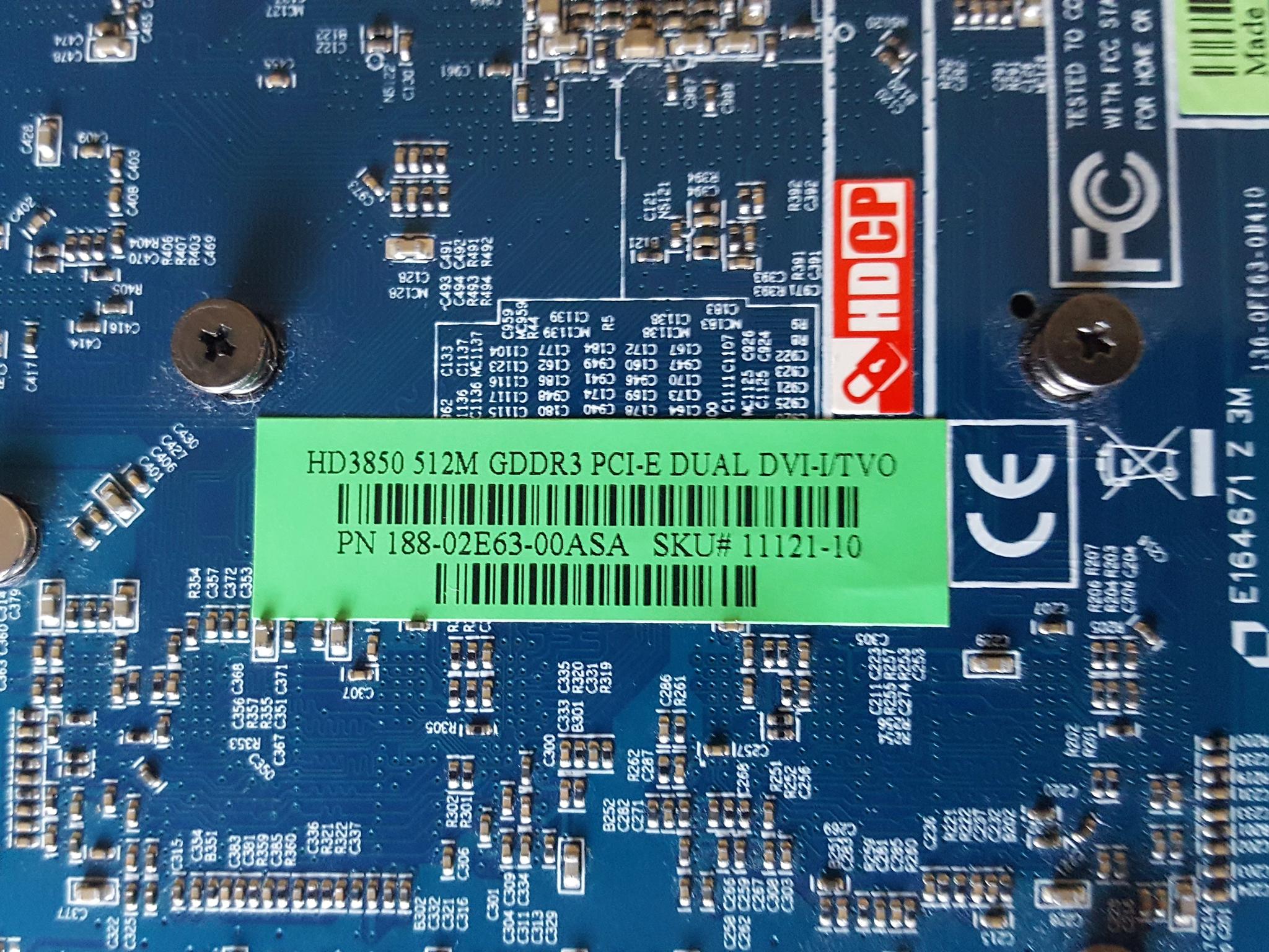 Sapphire Radeon HD 3850 512MB GDDR3, used w/ accessories