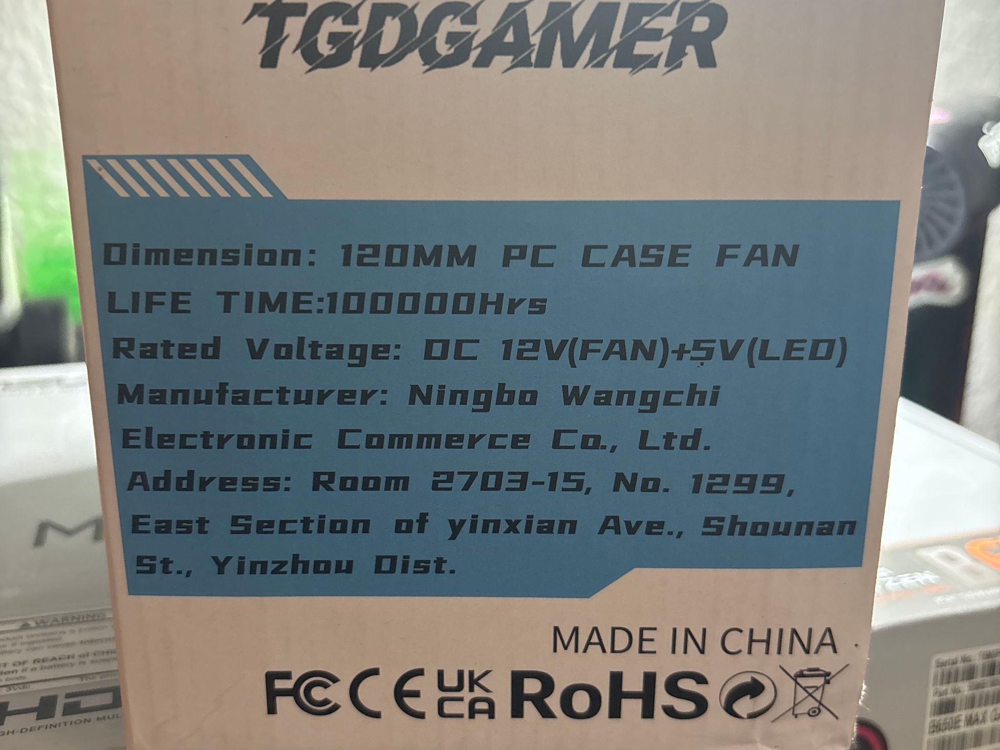 6 pack case fans (forward)