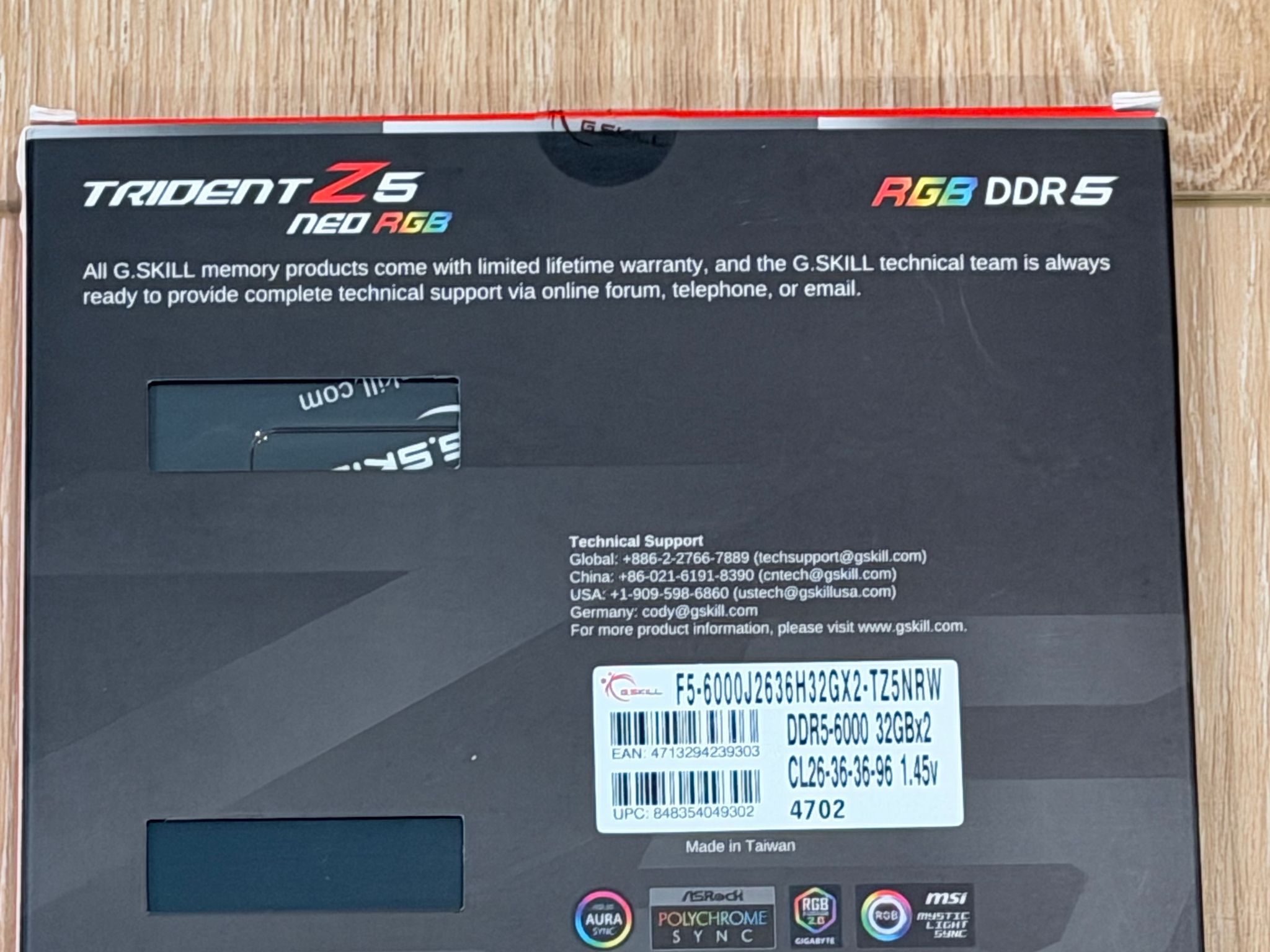 G.Skill Trident Z5 Neo RGB 64GB DDR5-6000 CL26 (2x32GB)