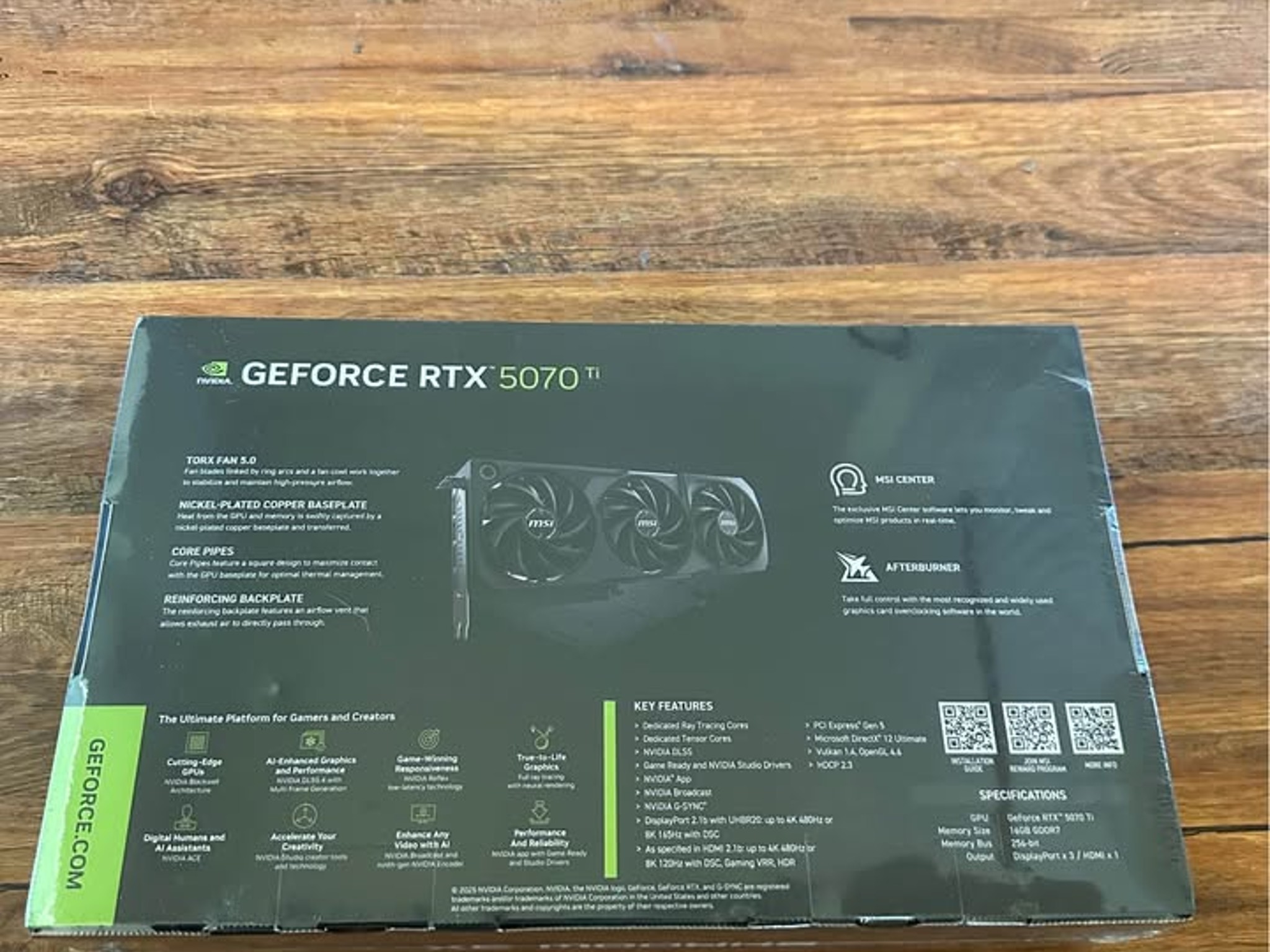 BNIB MSI RTX 5070 Ti 16G SHADOW 3X OC