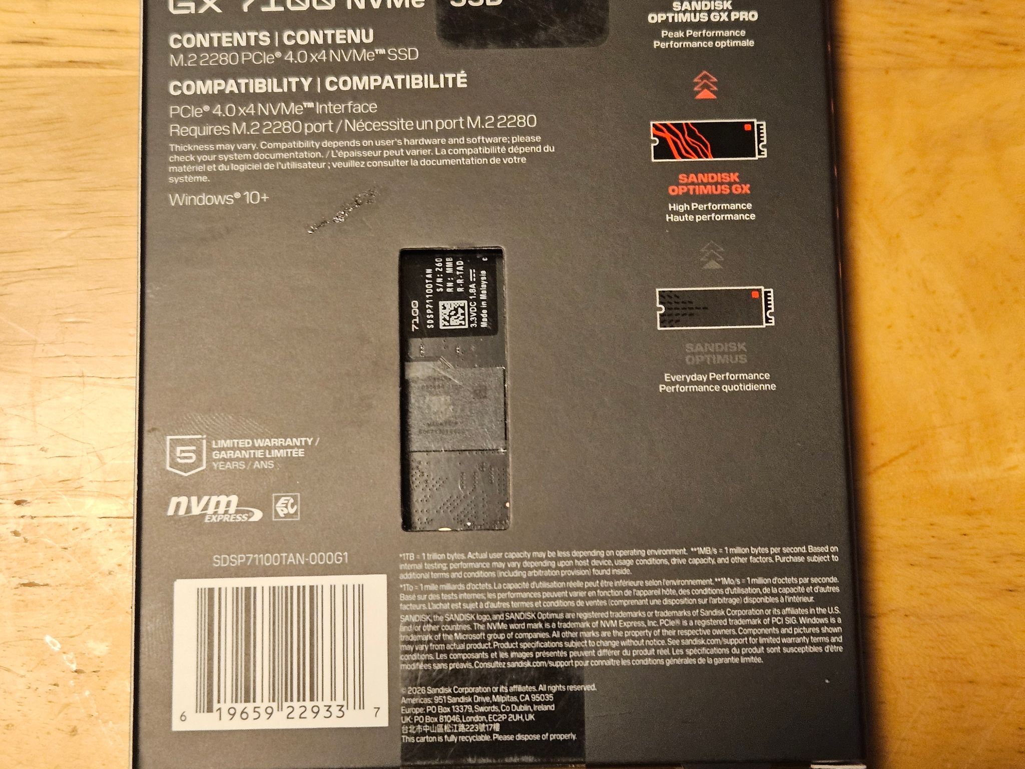 Sandisk Optimus GX 1TB NVME SSD with free nvme ssd enclosure!