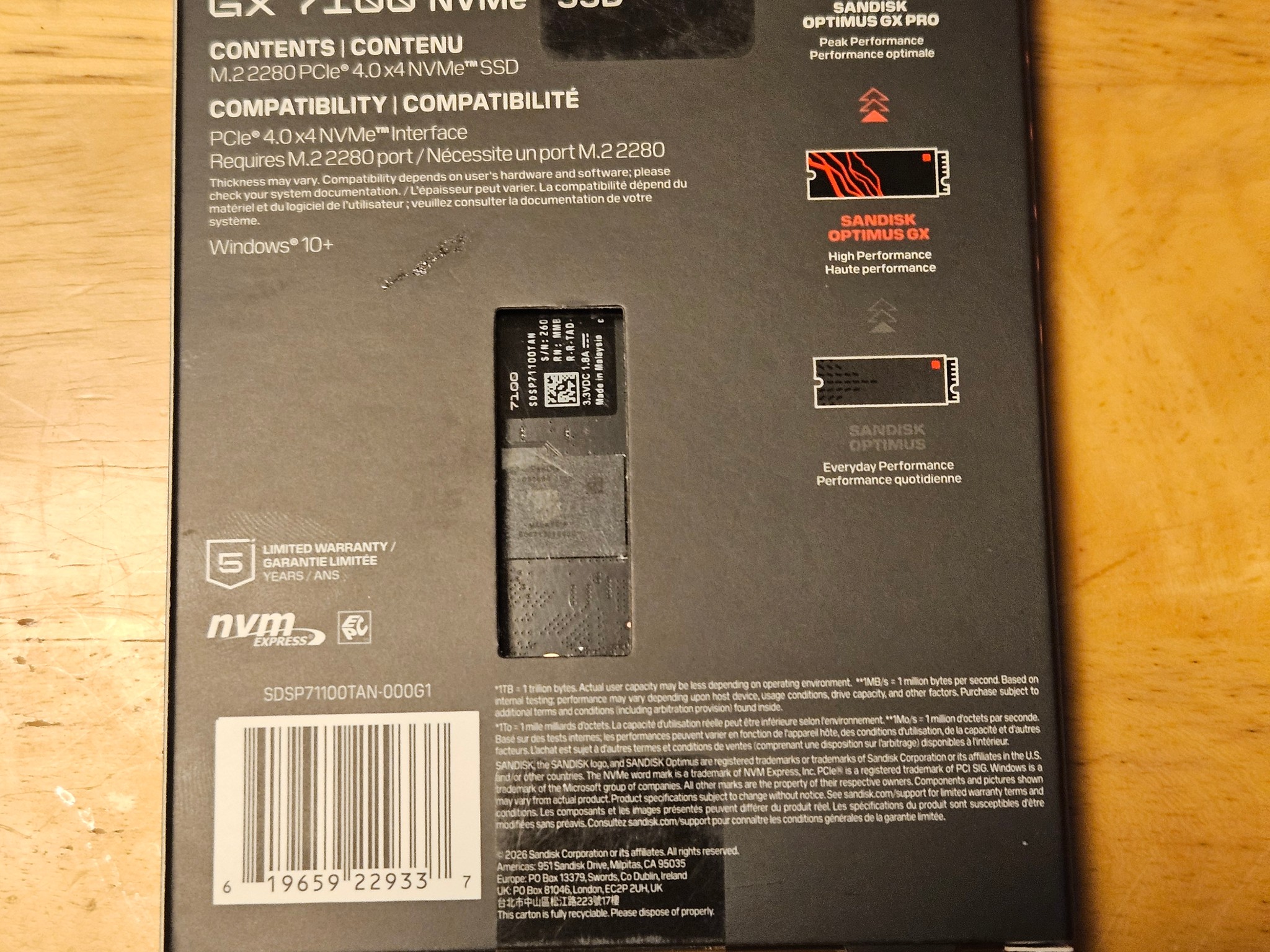 Sandisk Optimus GX 1TB NVME SSD