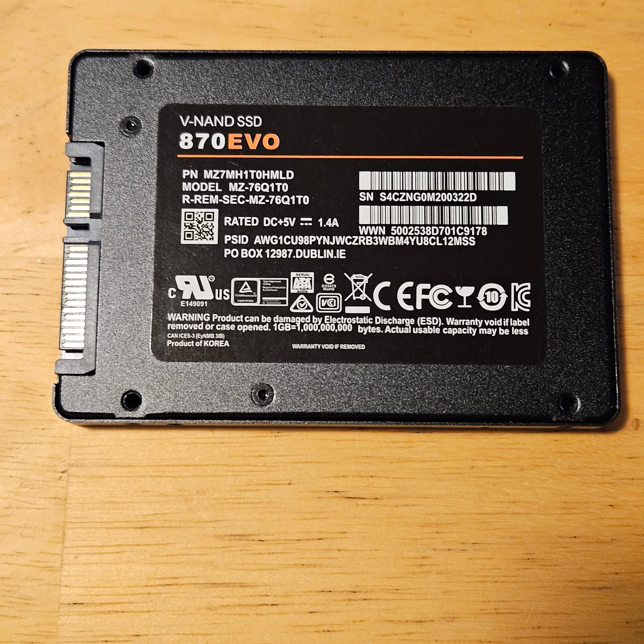 870 EVO 1TB sata ssd