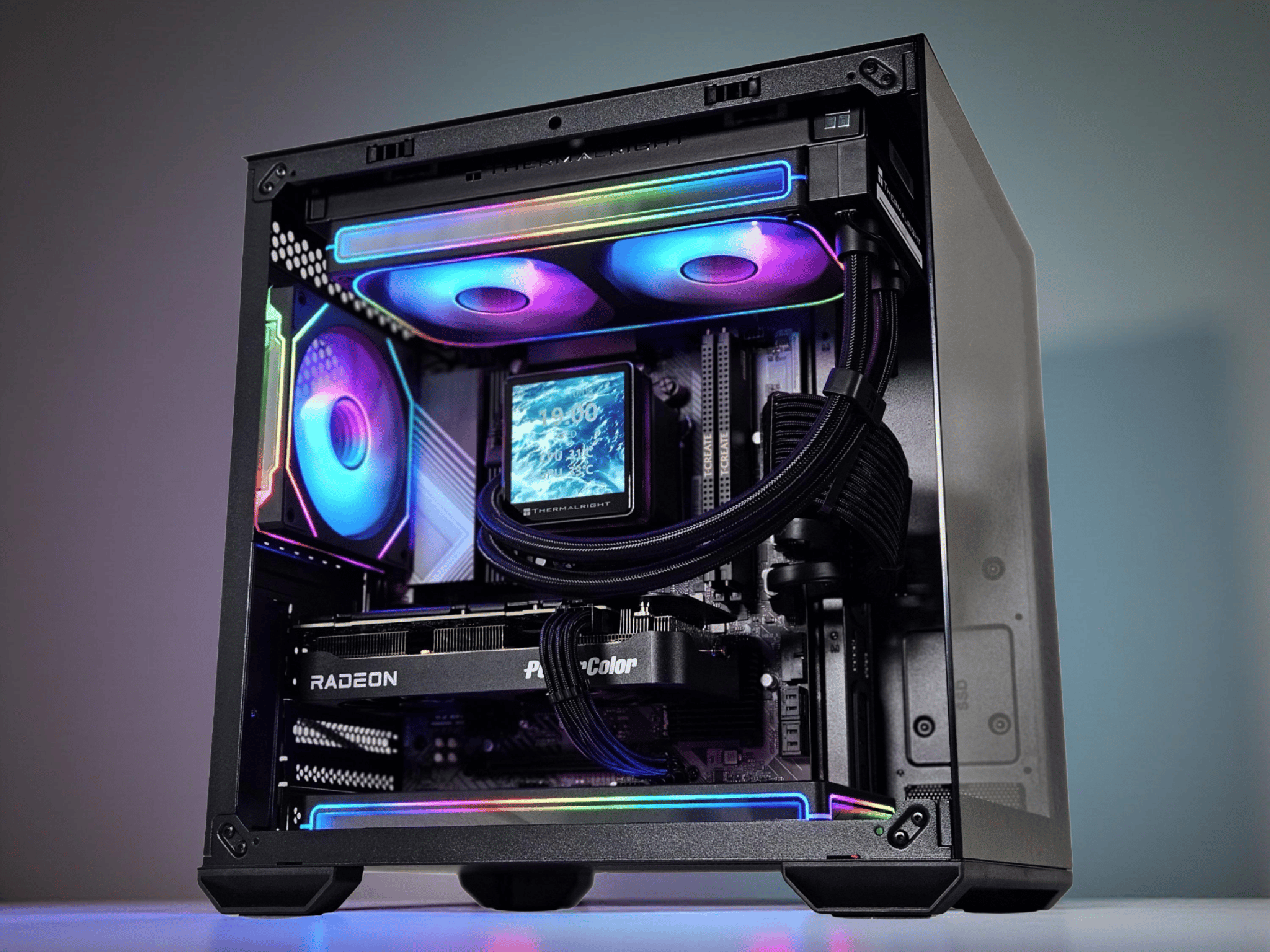 🎁{Holiday Sale}🎄Liquid Cooled Gaming PC☄️AMD RX 9060 XT 16GB🌌AMD Ryzen 5 7500F🌌16GB DDR5🌌1TB NVME