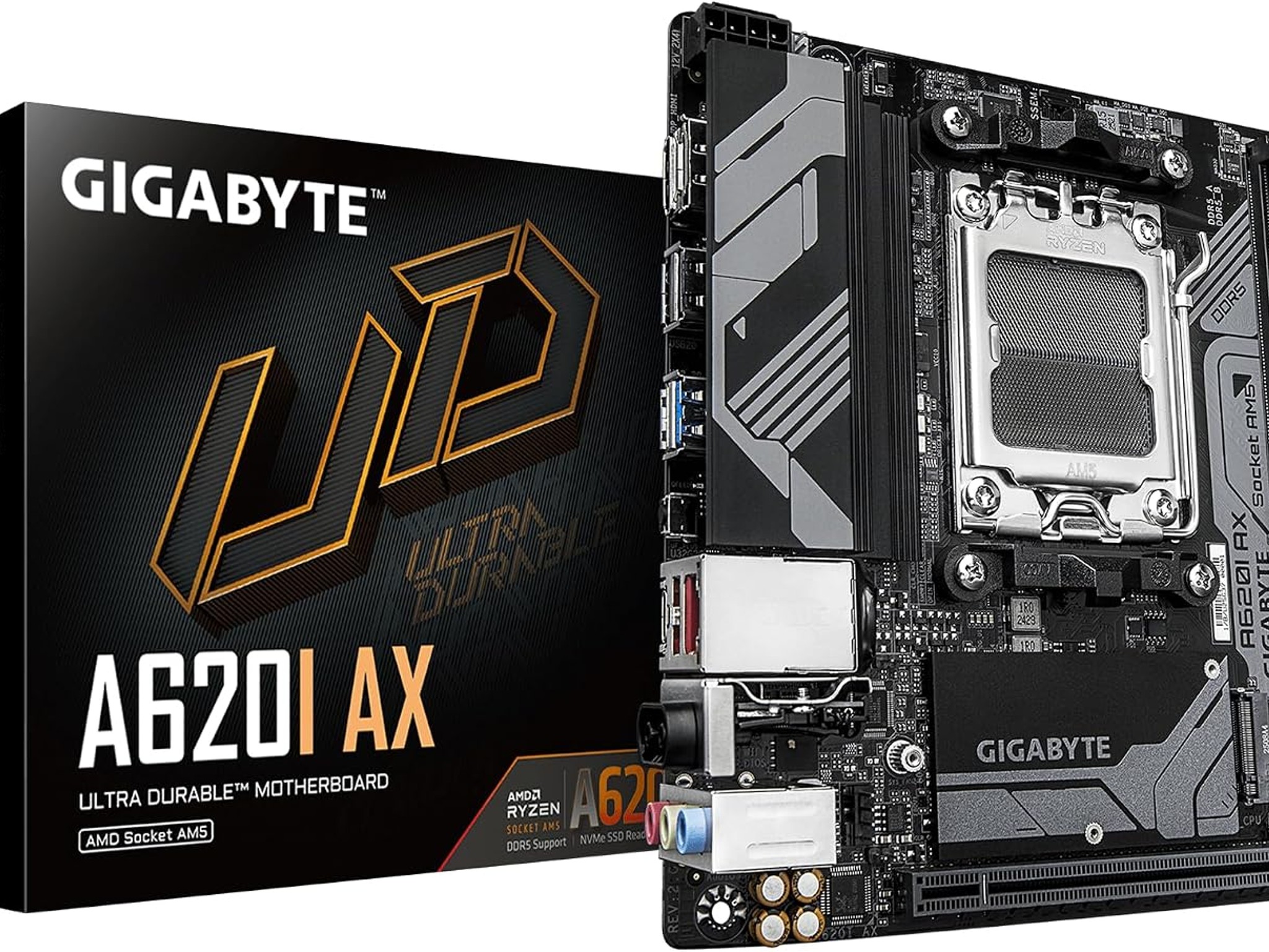 GIGABYTE A620I AX (AM5, Mini‑ITX) Motherboard – New, OG Box Included