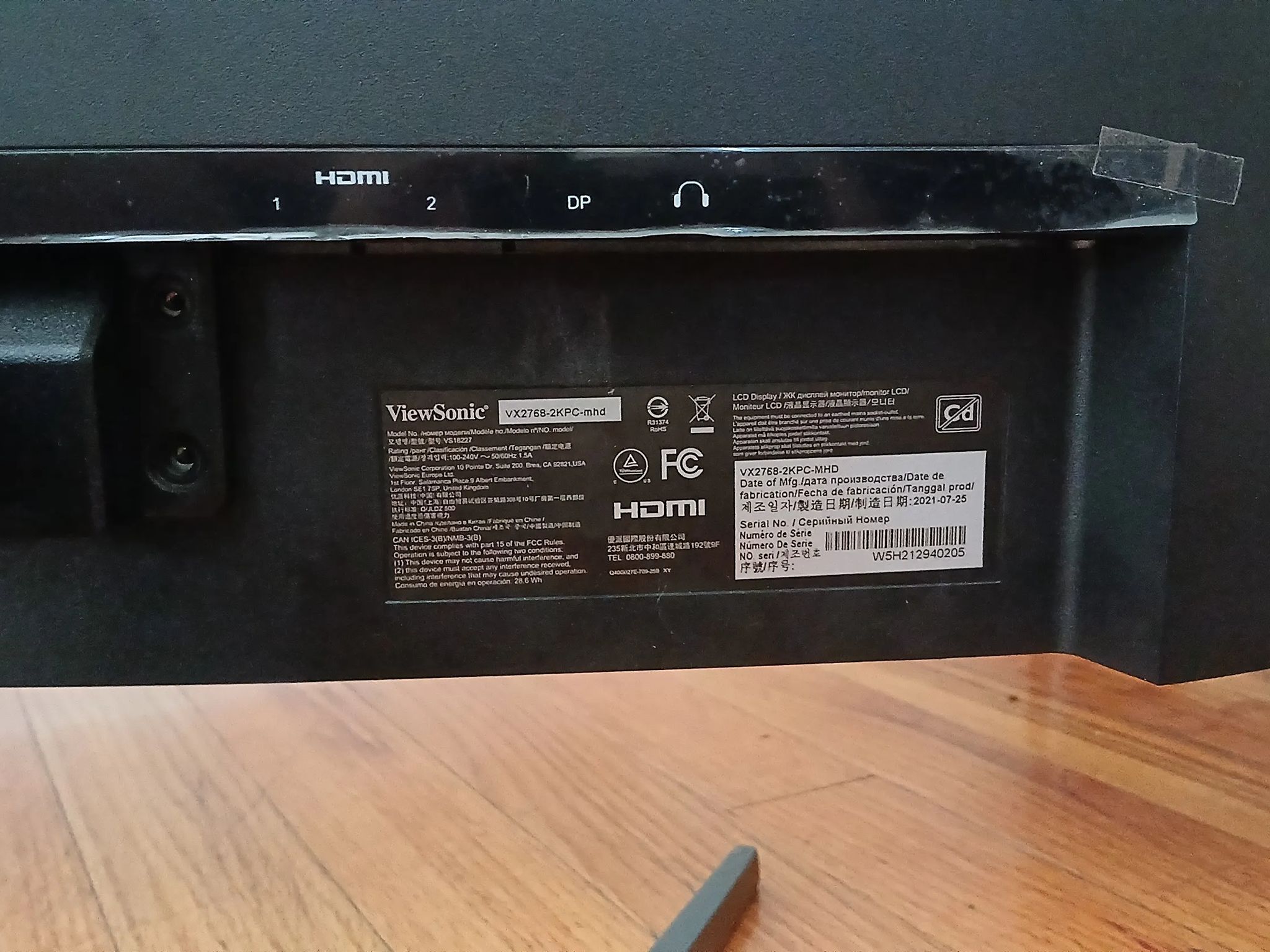 ViewSonic VX2768-2KPC-mhd 27” 1440p 144Hz Curved Monitor, VA panel [USED, GREAT WORKING CONDITION]