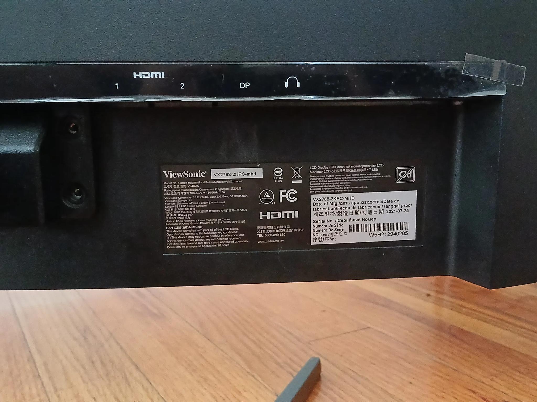 ViewSonic VX2768-2KPC-mhd 27” 1440p 144Hz Curved Monitor, VA panel [USED, GREAT WORKING CONDITION]