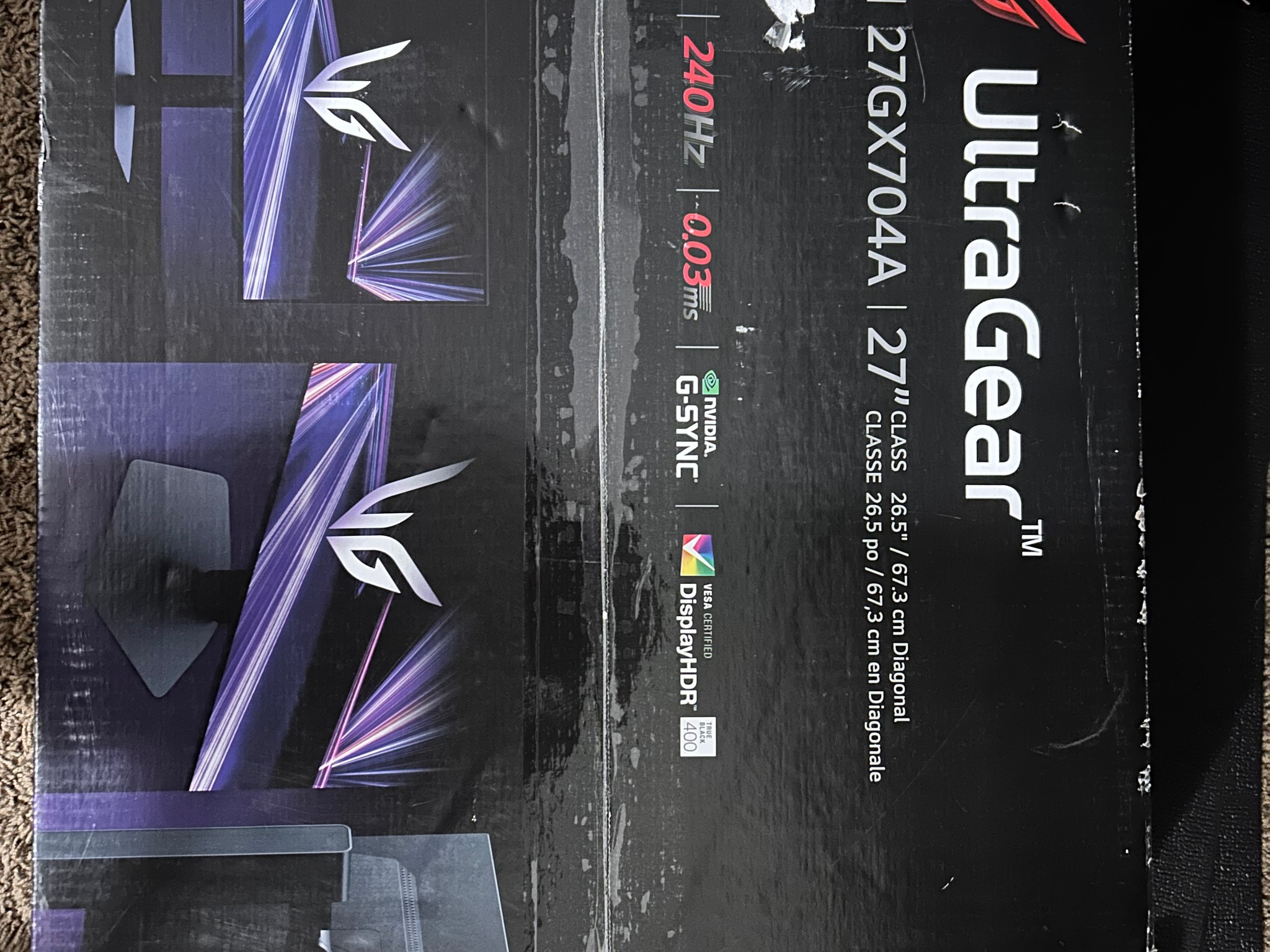 LG UltraGear 27" OLED (240hz) 2K (2560x1440) Gaming Monitor (27GX704A-B) (Only 9hrs Used!)